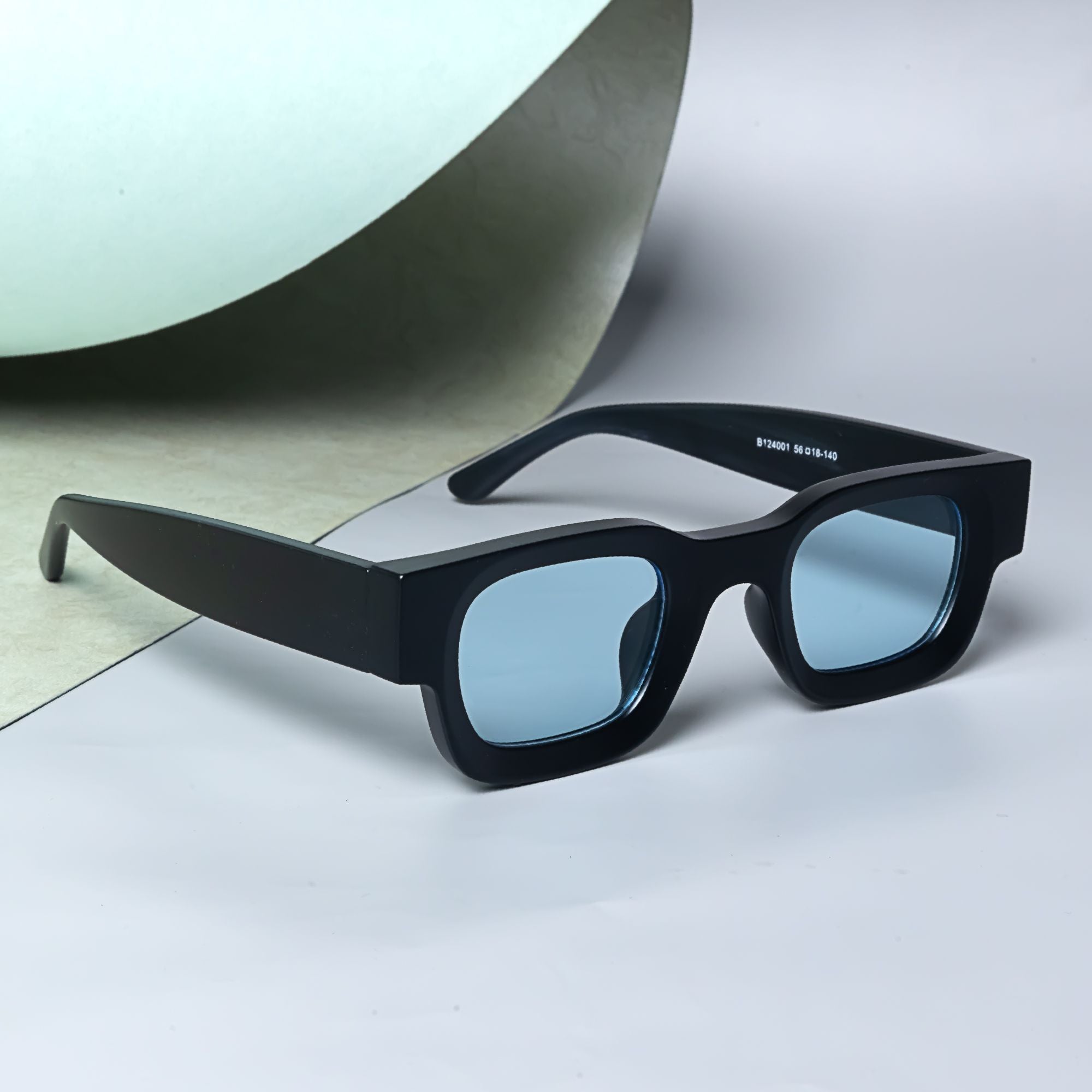 Vintage V1 Black Blue Square Sunglasses
