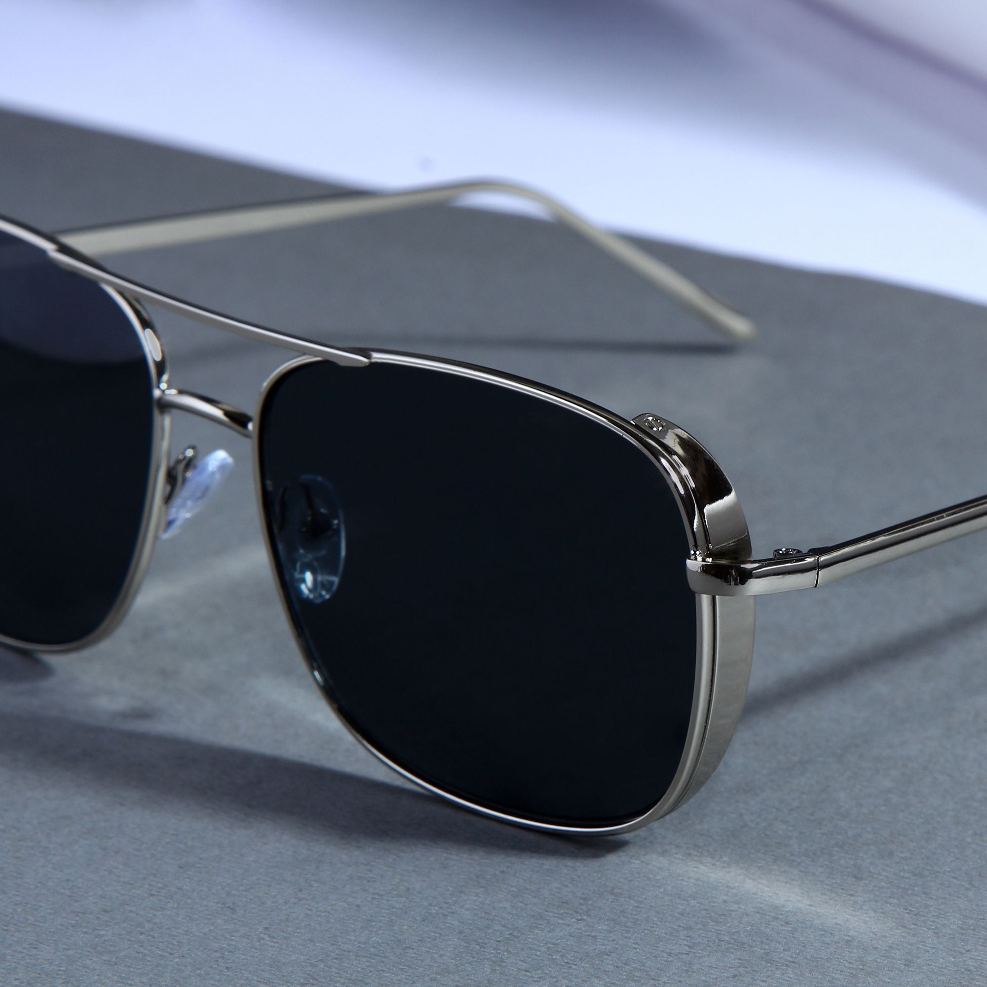 Silver Black Clement Edition Rectangle Sunglasses