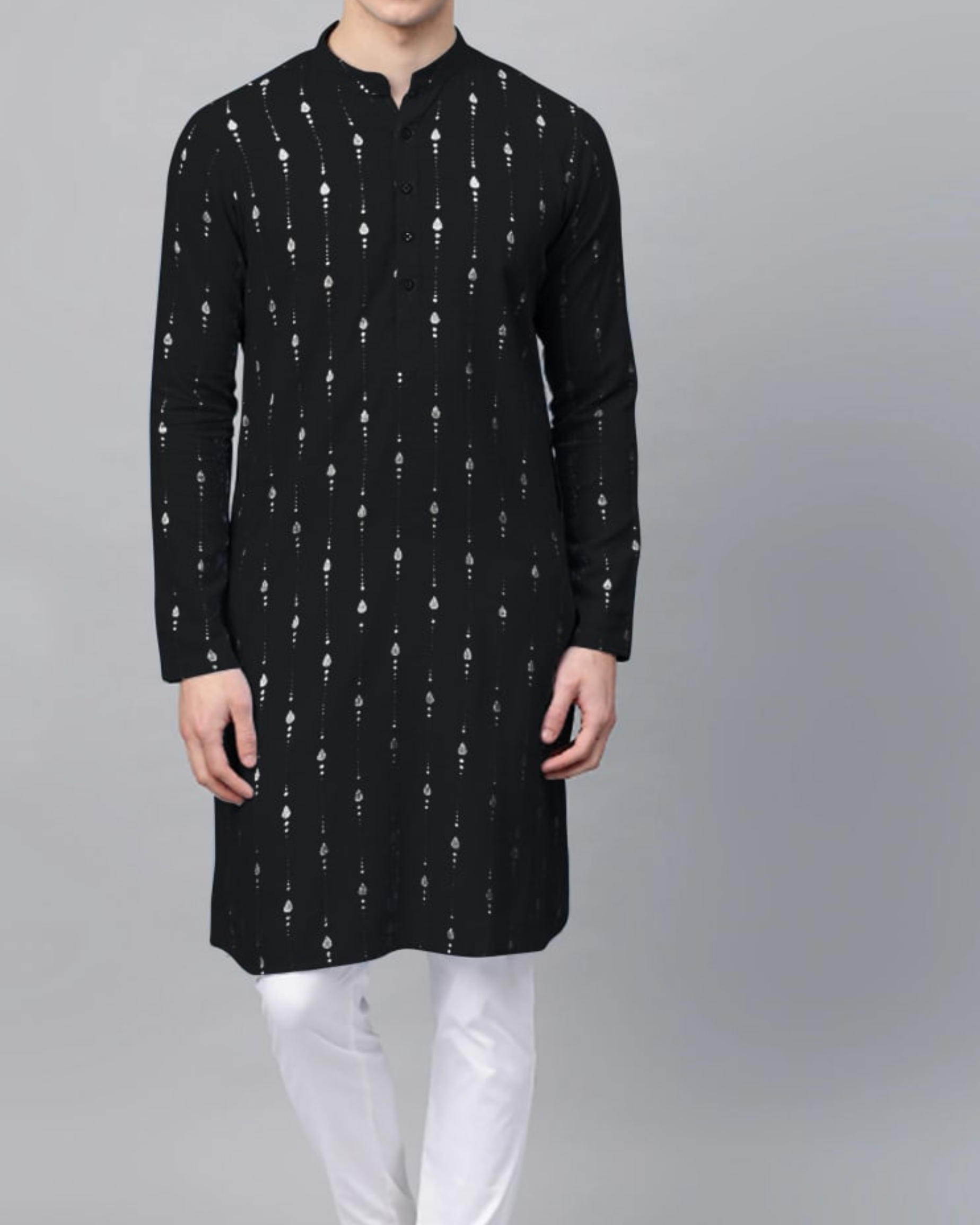 Digital Printed Straight Kurta Set For Men