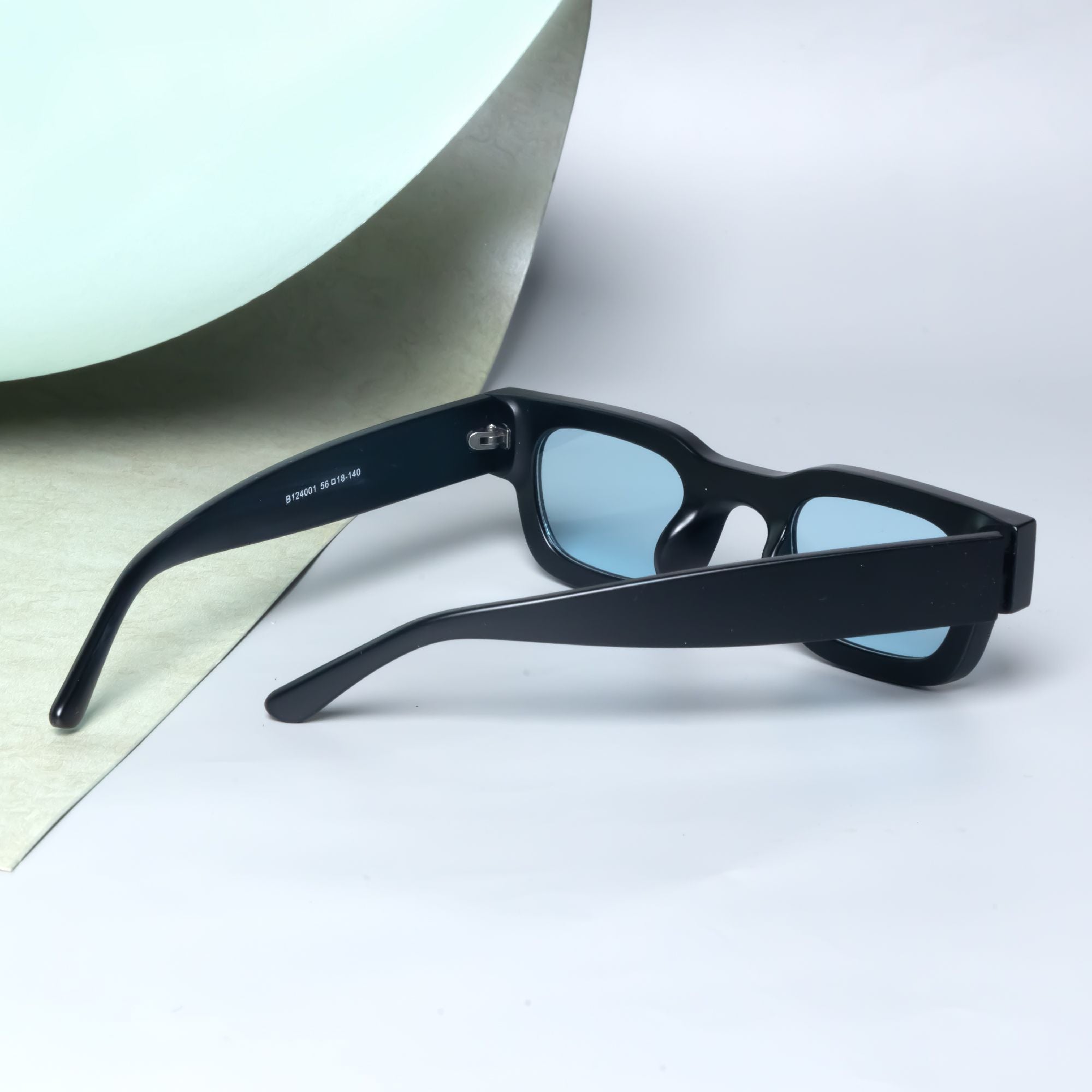 Vintage V1 Black Blue Square Sunglasses