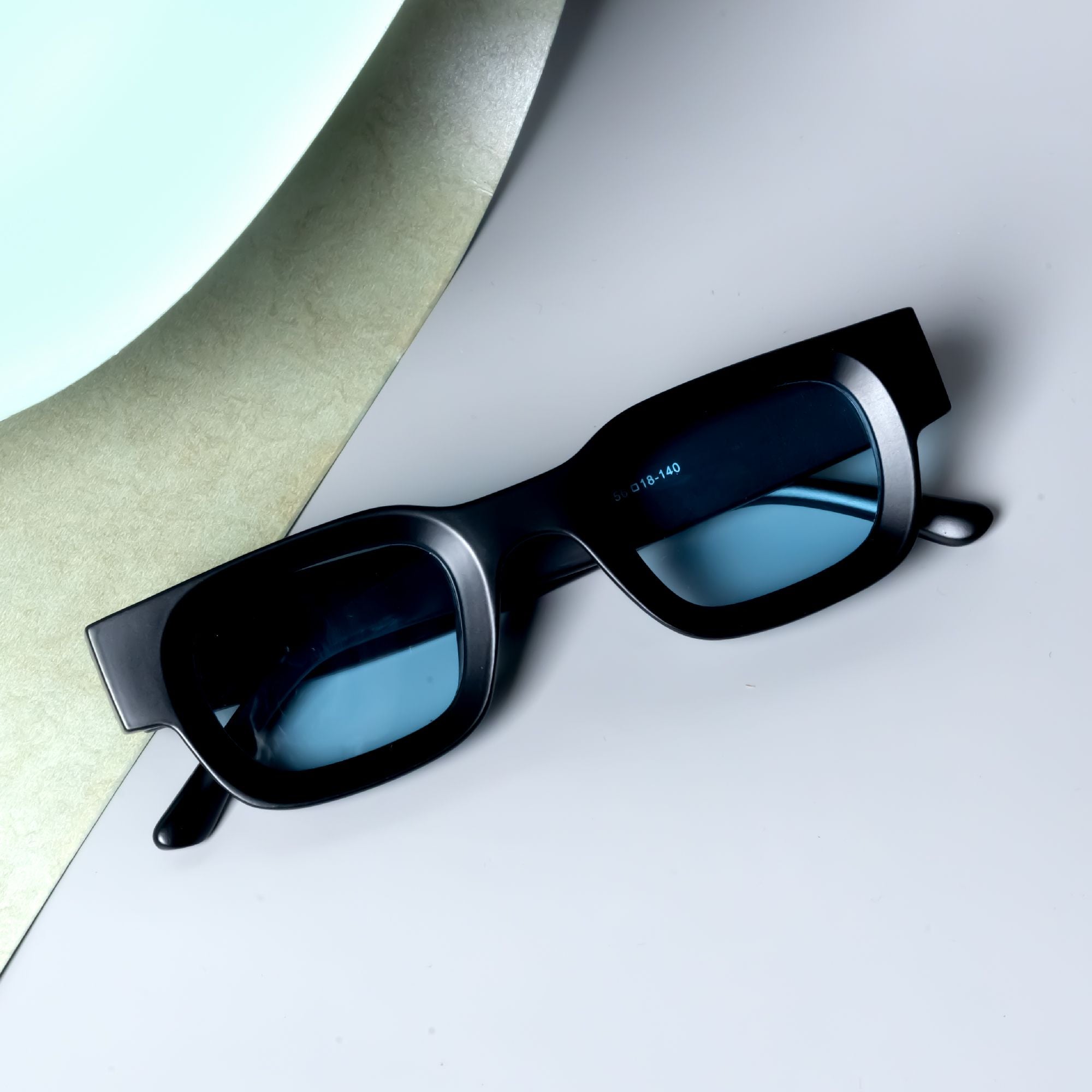 Vintage V1 Black Blue Square Sunglasses