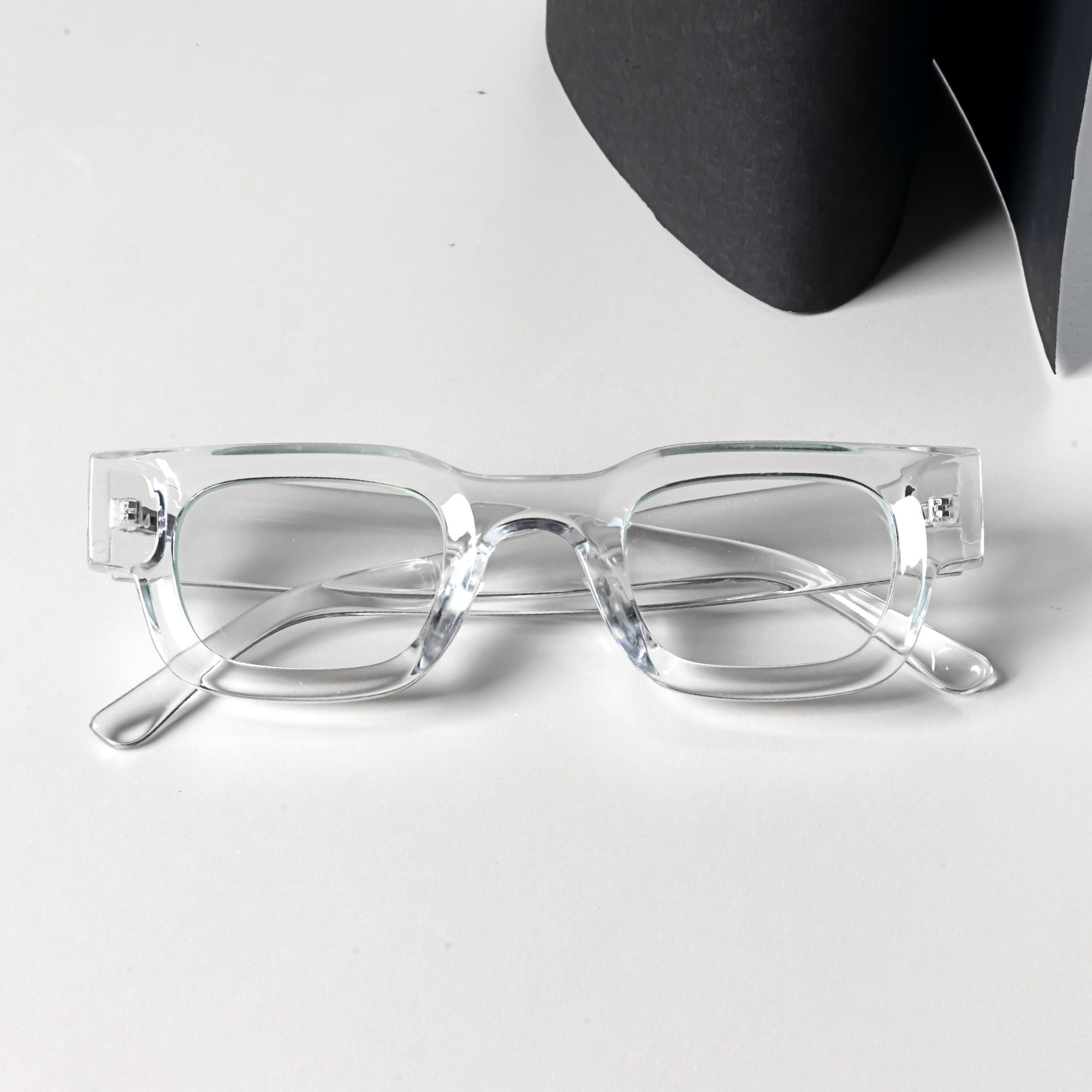 Vintage V1 Clear Square Sunglasses - Main Image
