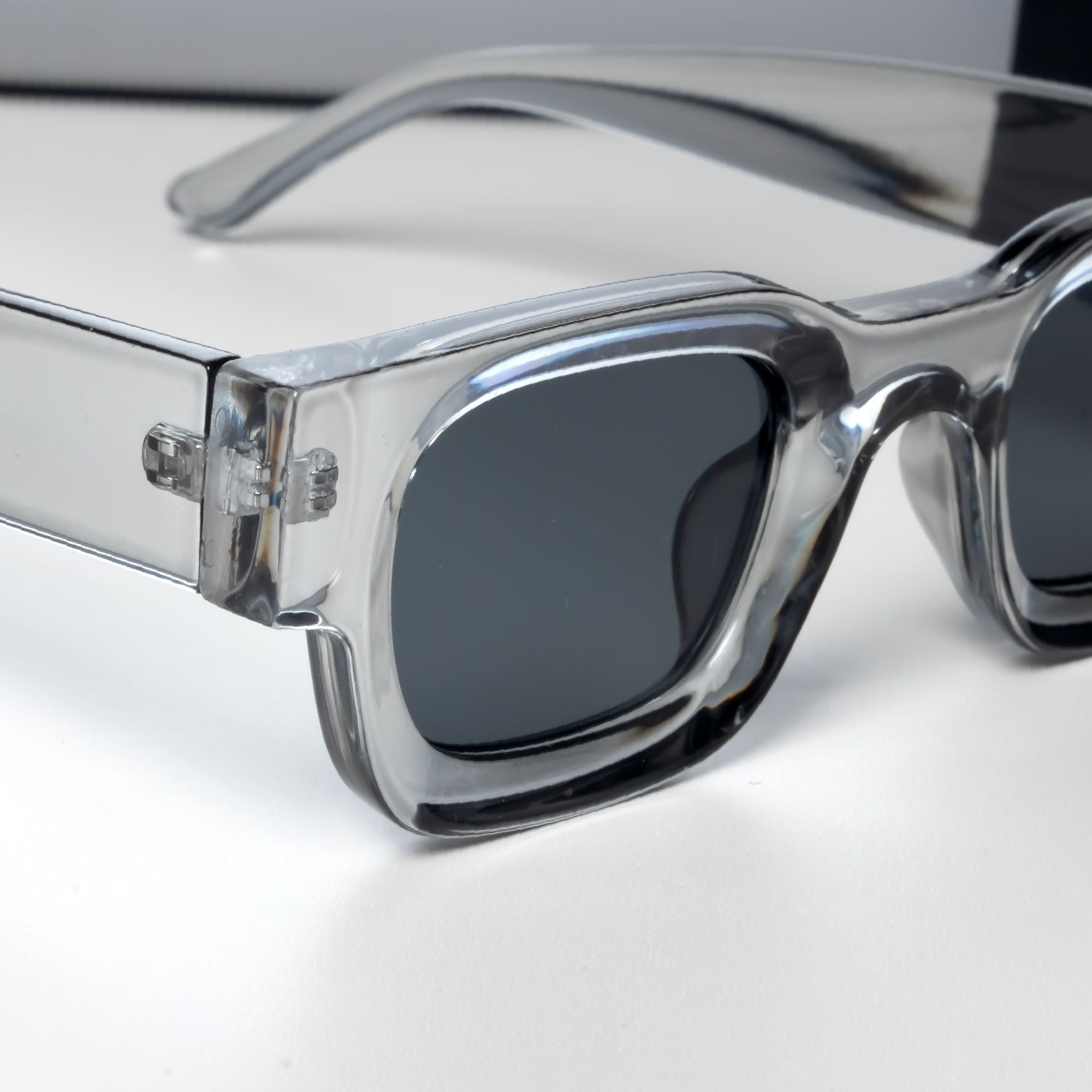 Vintage V1 Gray Clear Square Sunglasses