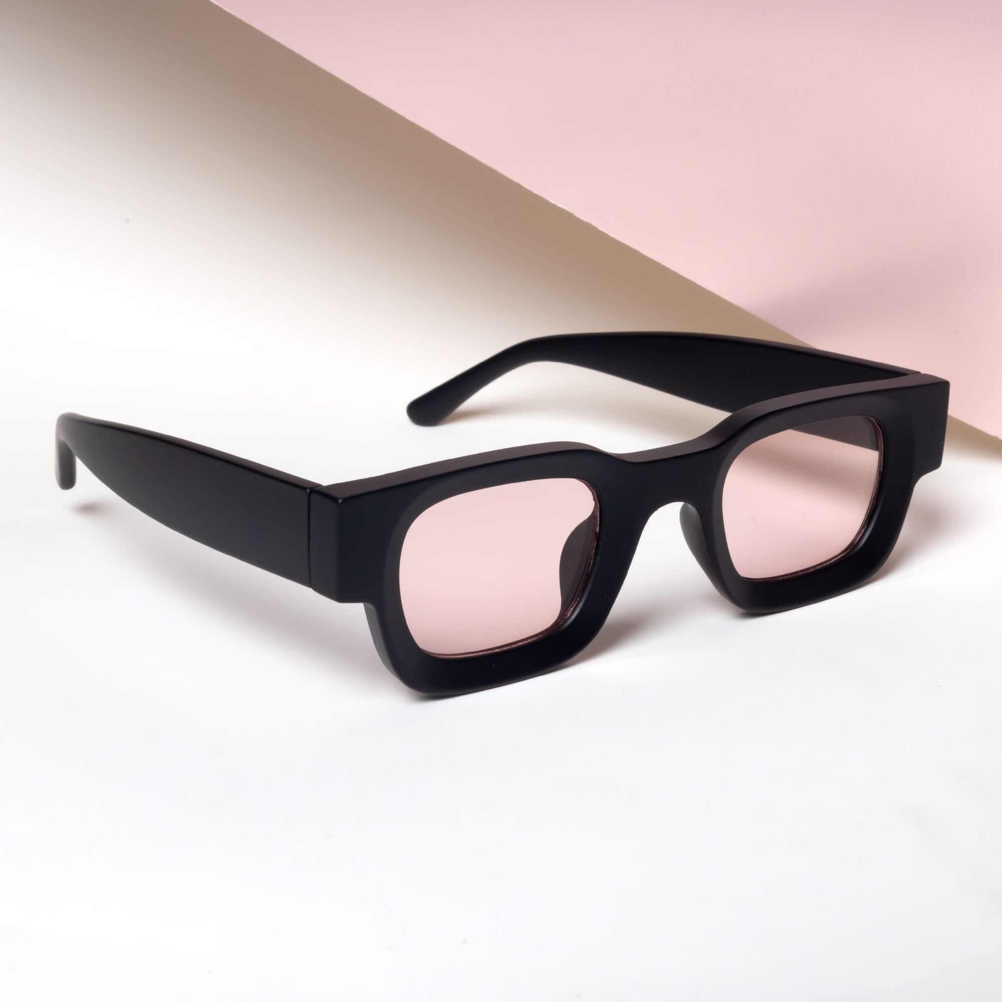 Vintage V1 Black Pink Square Sunglasses