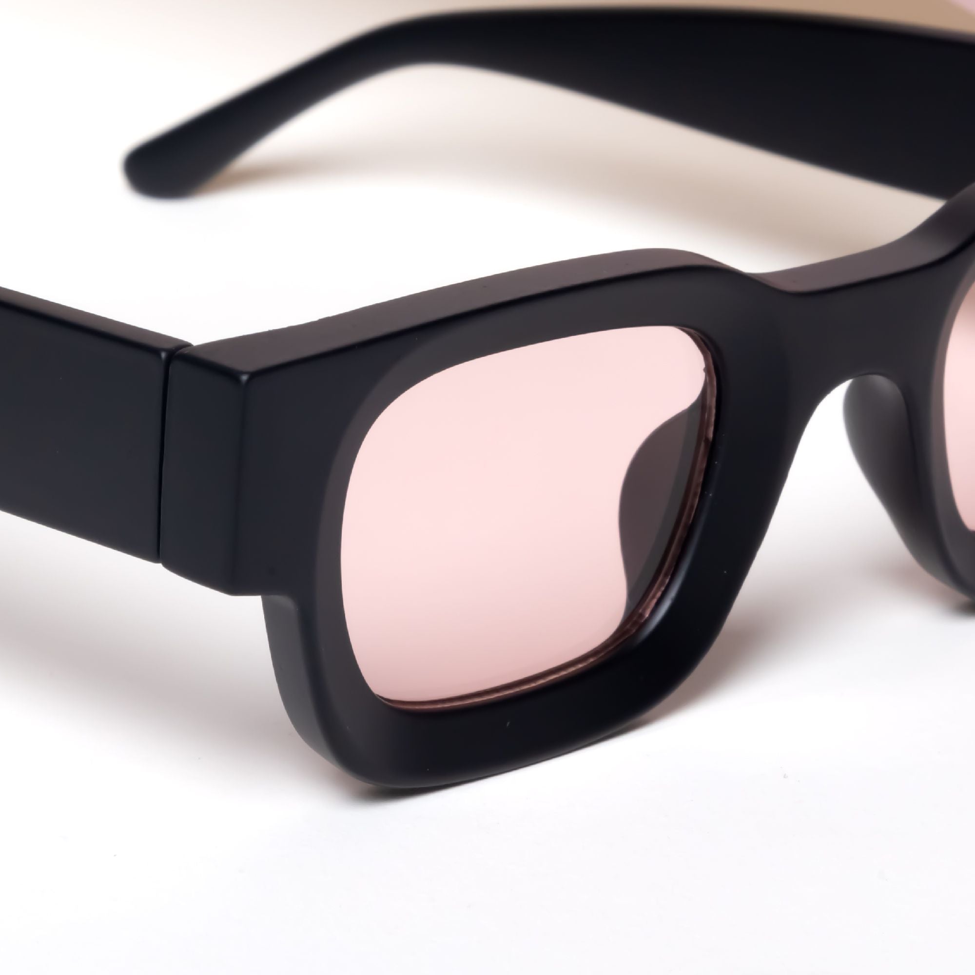 Vintage V1 Black Pink Square Sunglasses