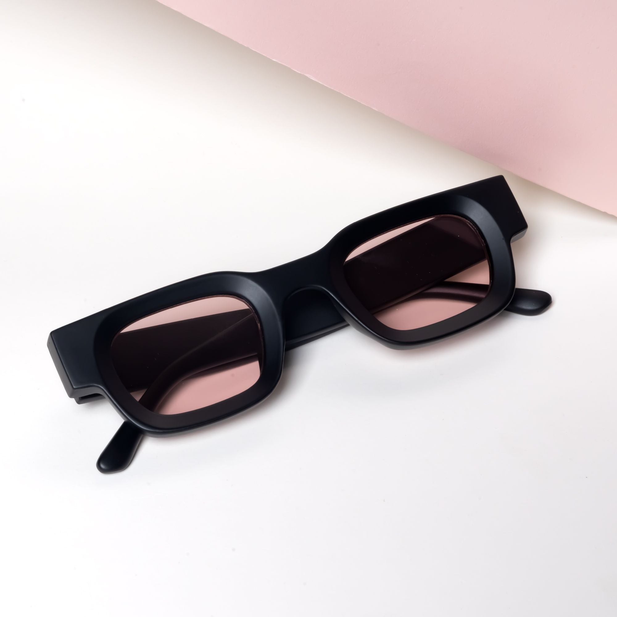 Vintage V1 Black Pink Square Sunglasses