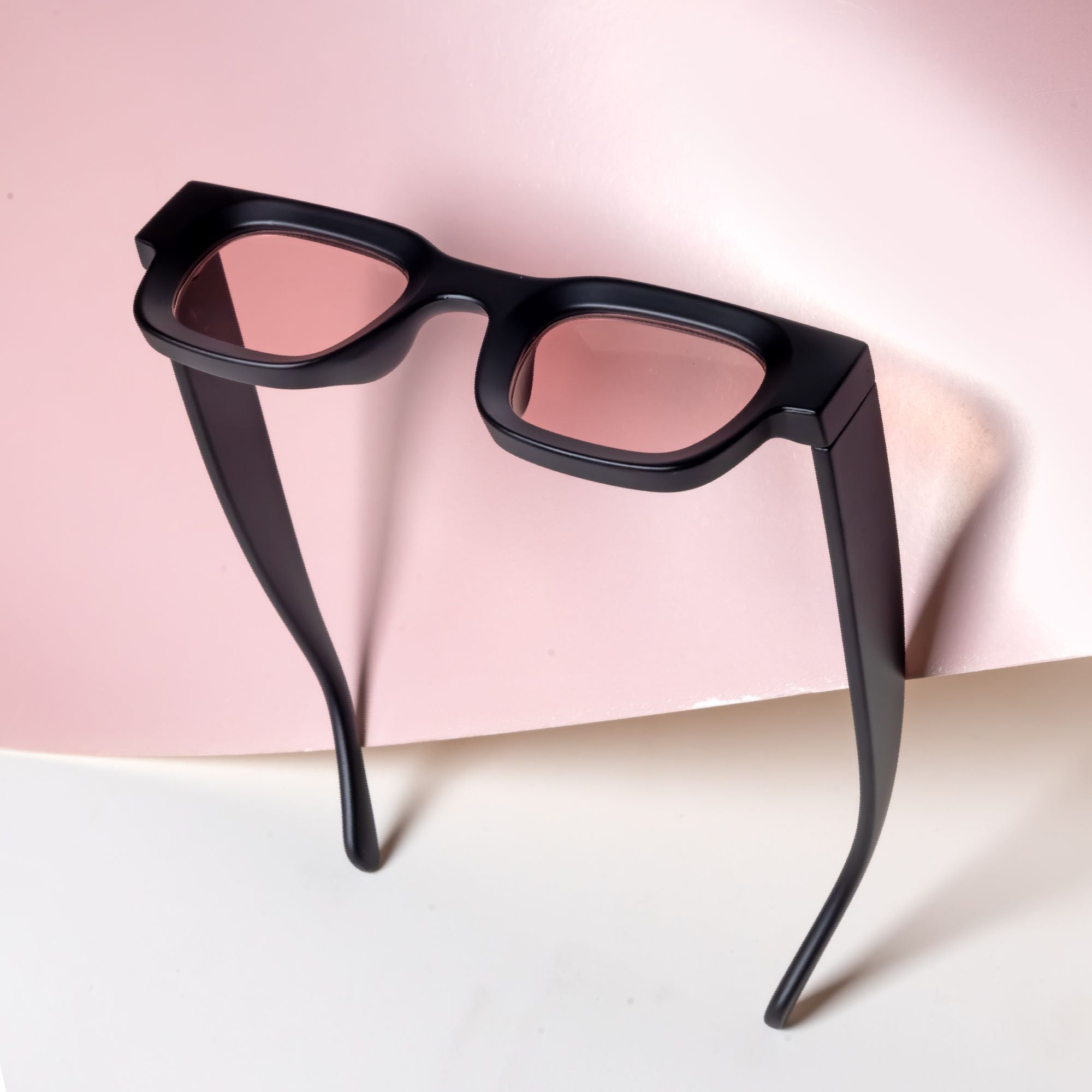 Vintage V1 Black Pink Square Sunglasses