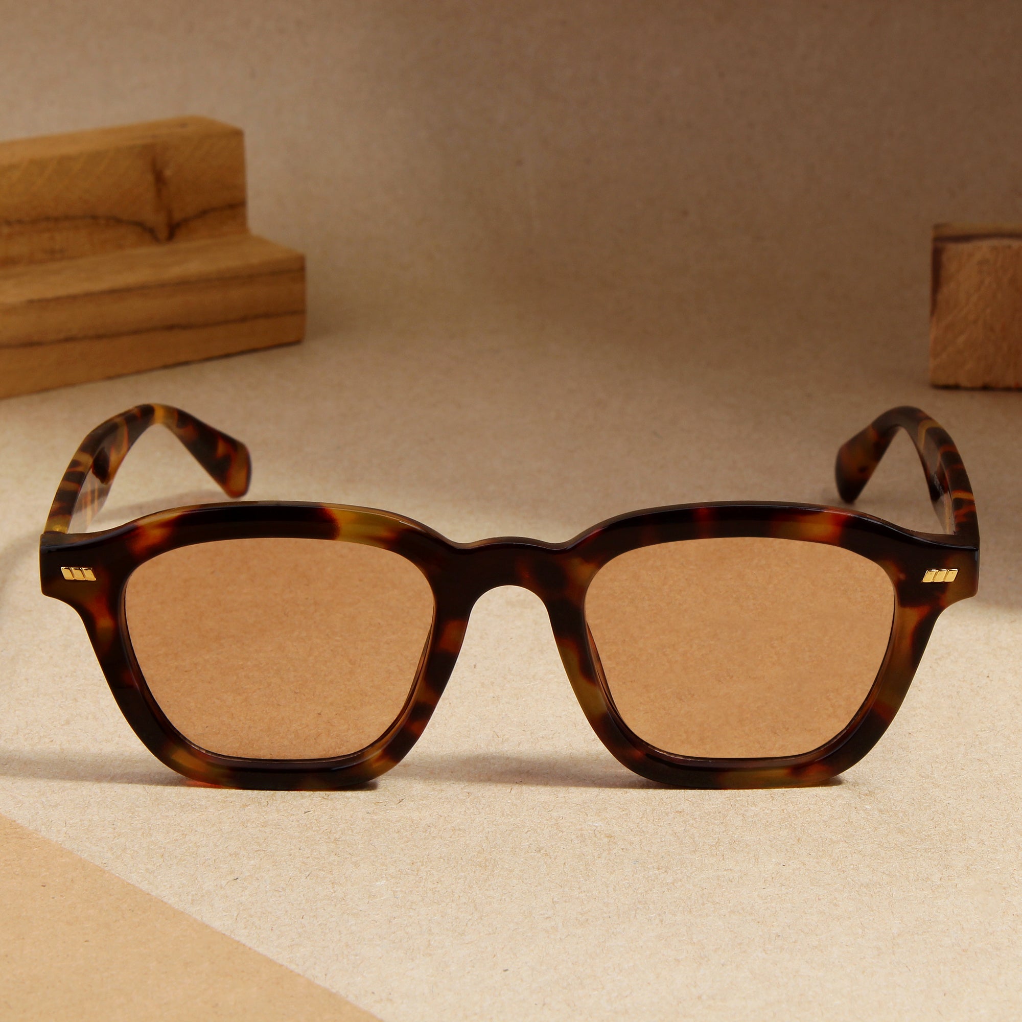 Spark Tortoise Brown Rectangle Sunglasses