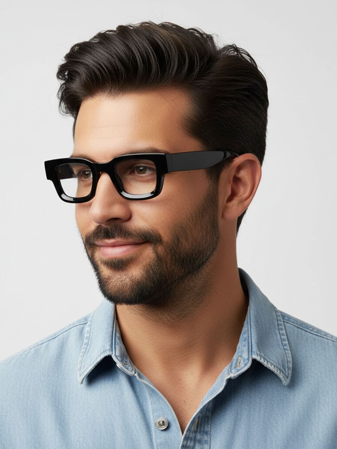 Vintage V1 Black Clear Square Sunglasses