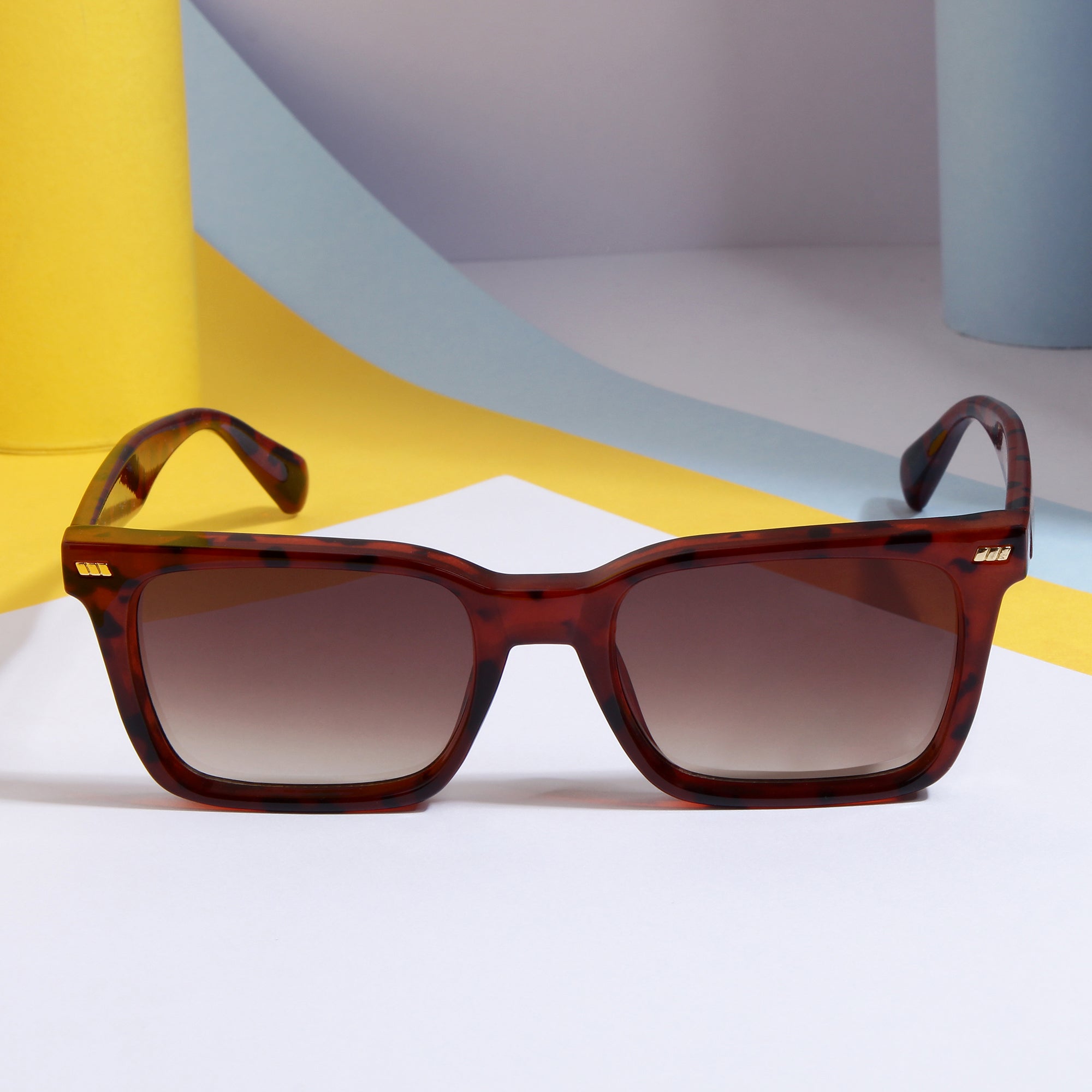 Castels Tortoise Brown Rectangle Sunglasses