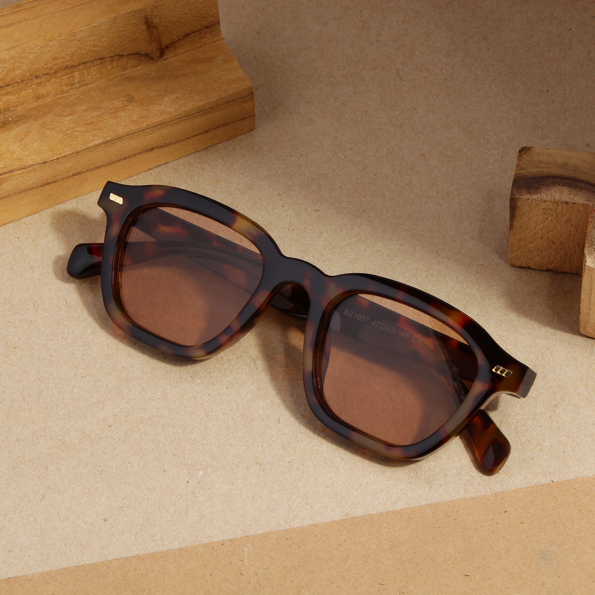 Spark Tortoise Brown Rectangle Sunglasses