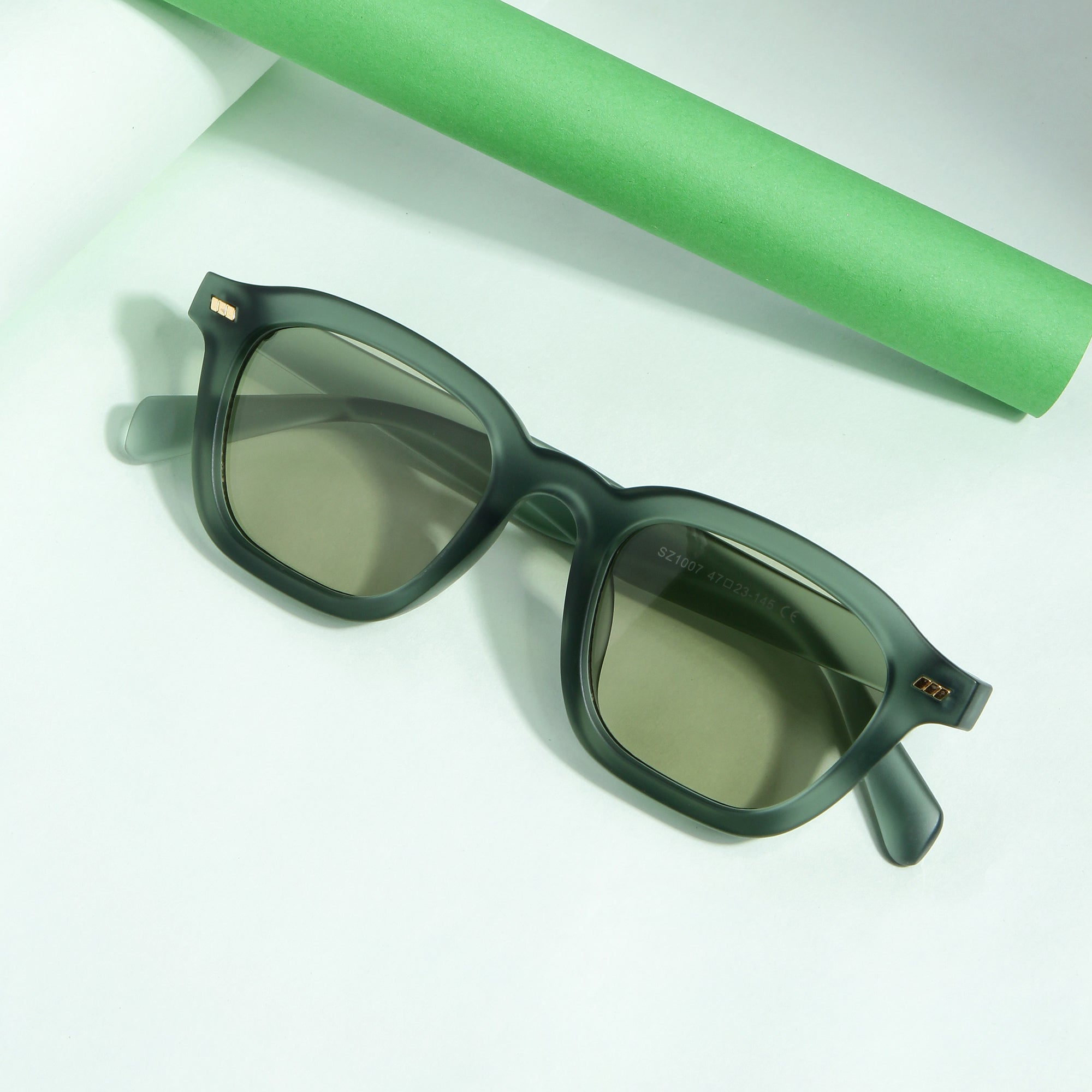 Spark Light Green Rectangle Sunglasses