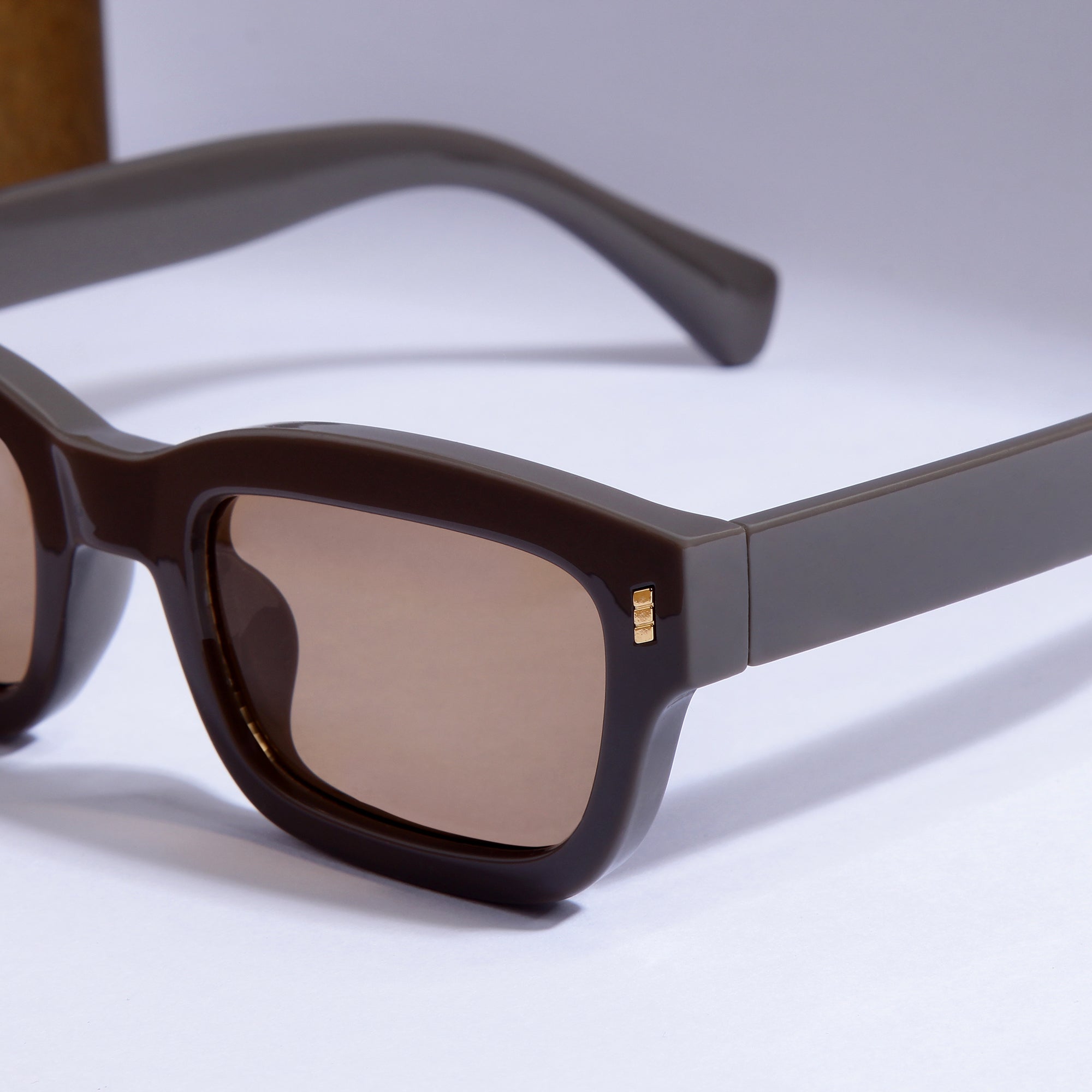 Lizard Brown Rectangle Sunglasses