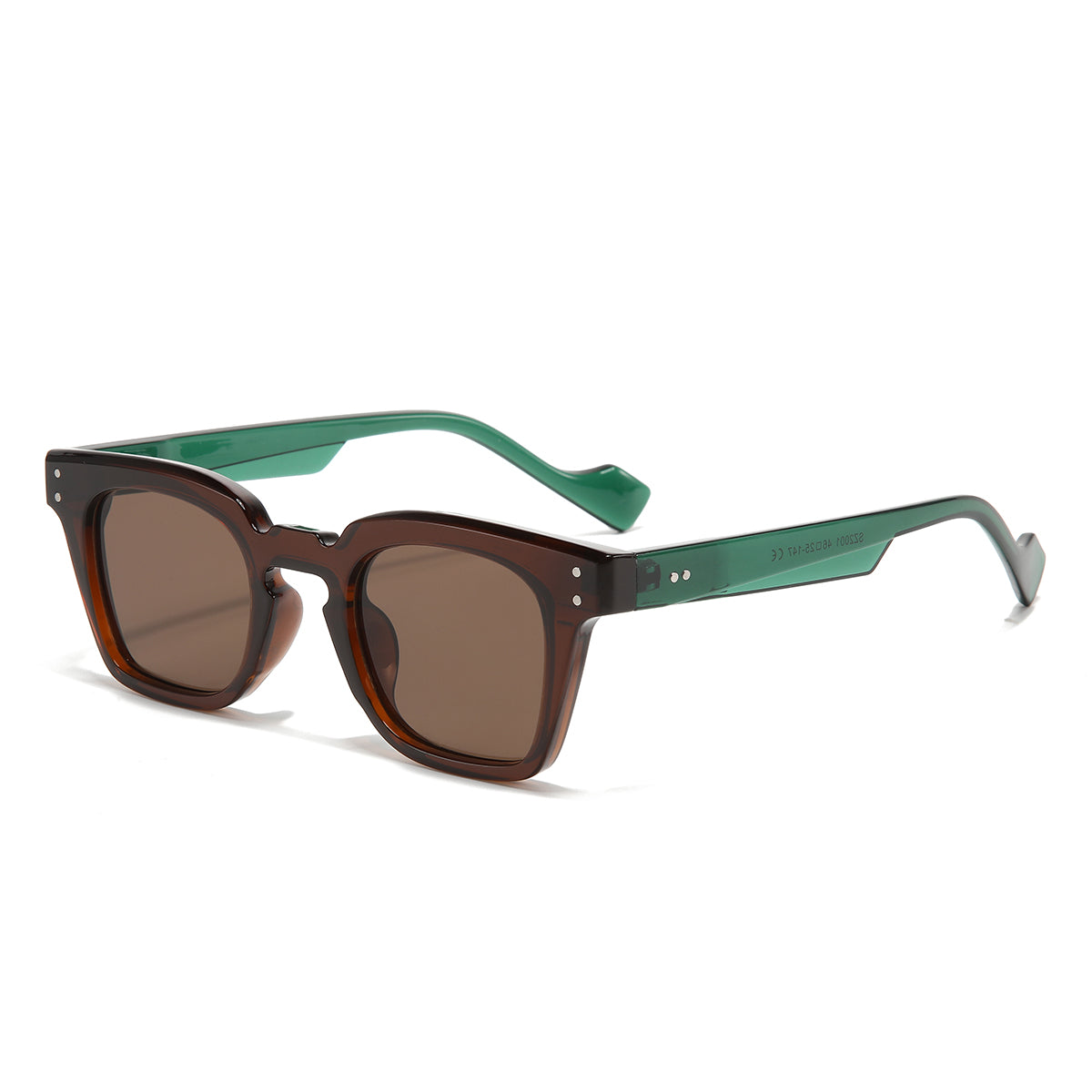 Green Brown Brown SZ 2001 Square Sunglasses