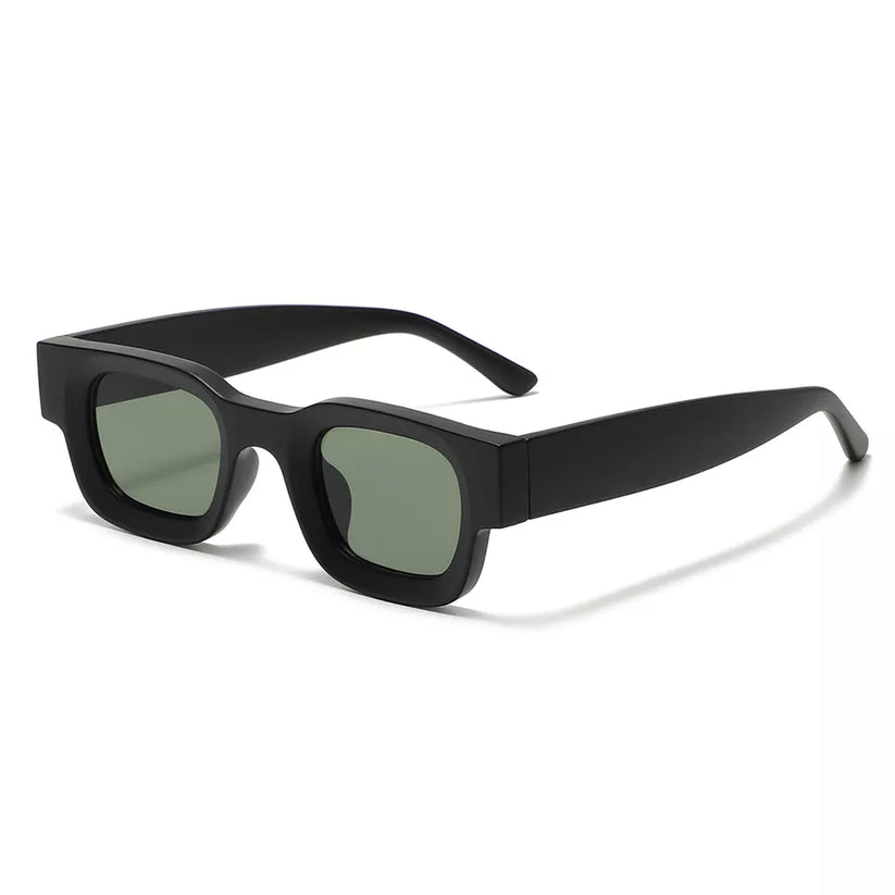 Vintage V1 Black Green Square Sunglasses