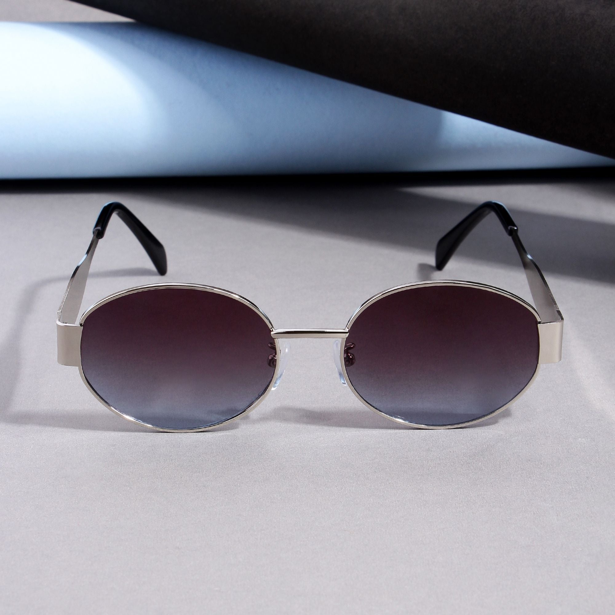 FF2380 Silver Blue Gradient Oval Sunglasses