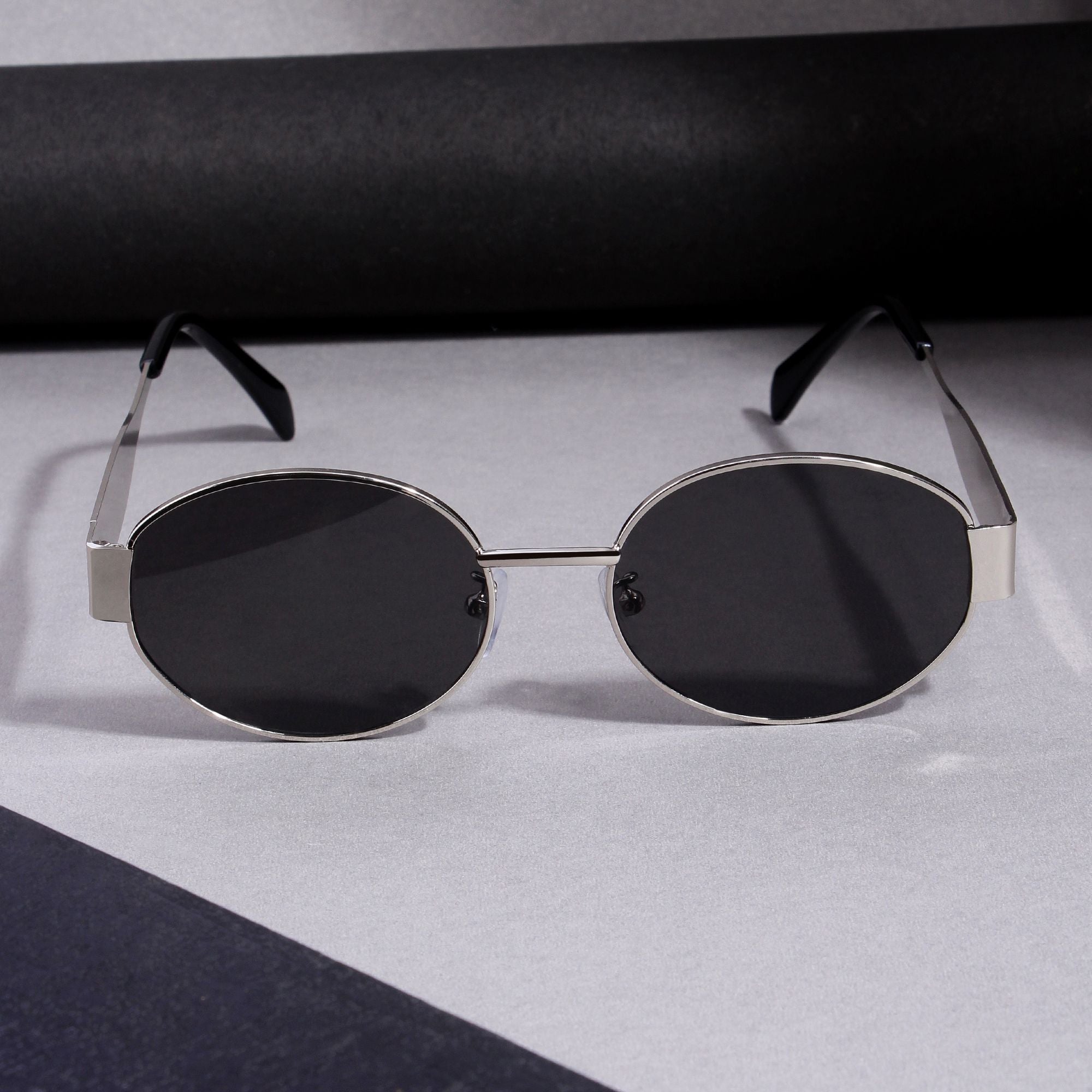 FF2380 Silver Black Oval Sunglasses