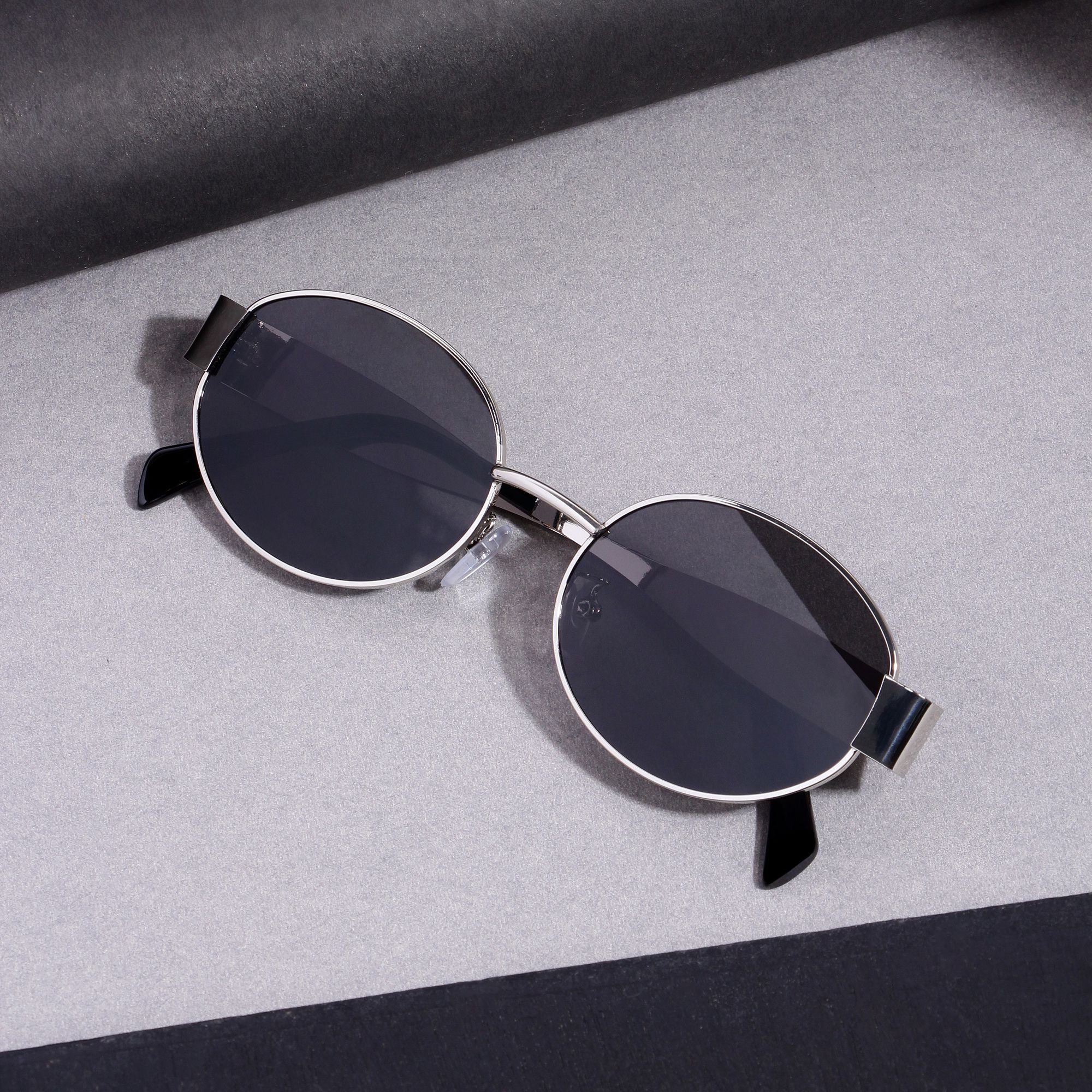 FF2380 Silver Black Oval Sunglasses