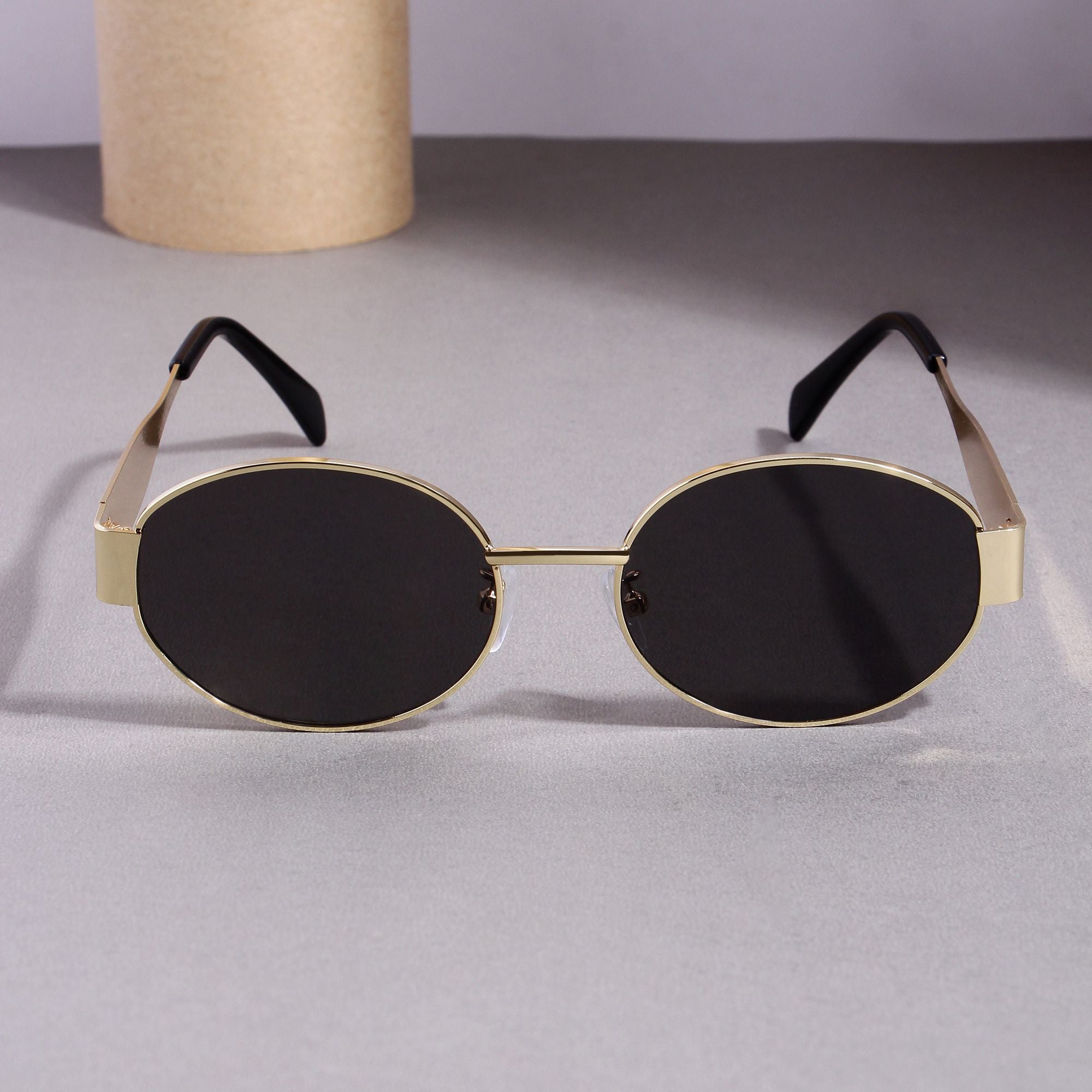 FF2380 Gold Black Oval Sunglasses