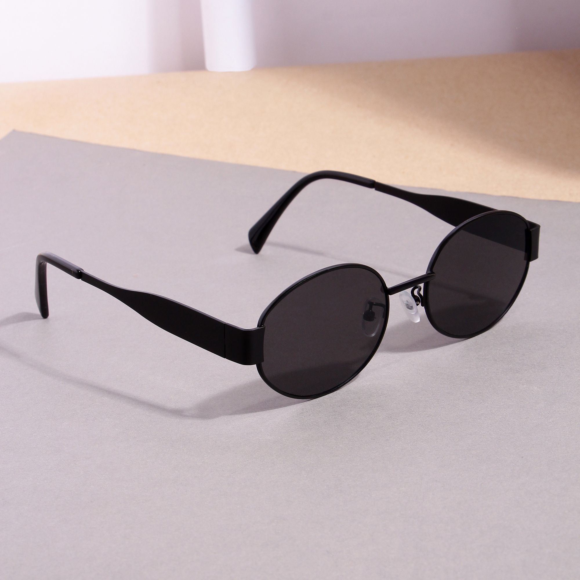 FF2380 Full Black Oval Sunglasses