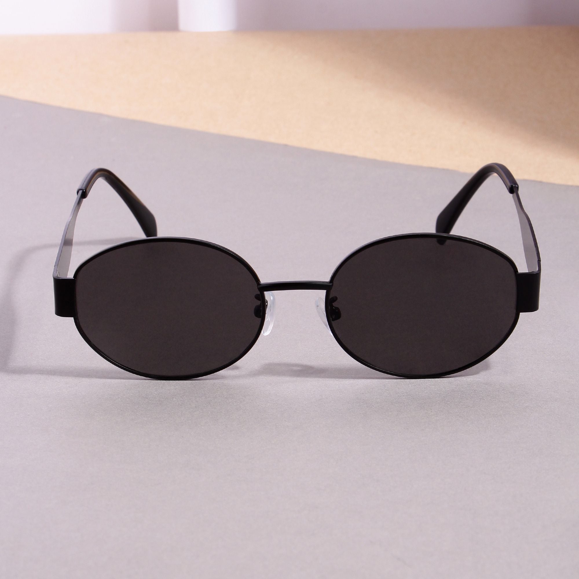 FF2380 Full Black Oval Sunglasses