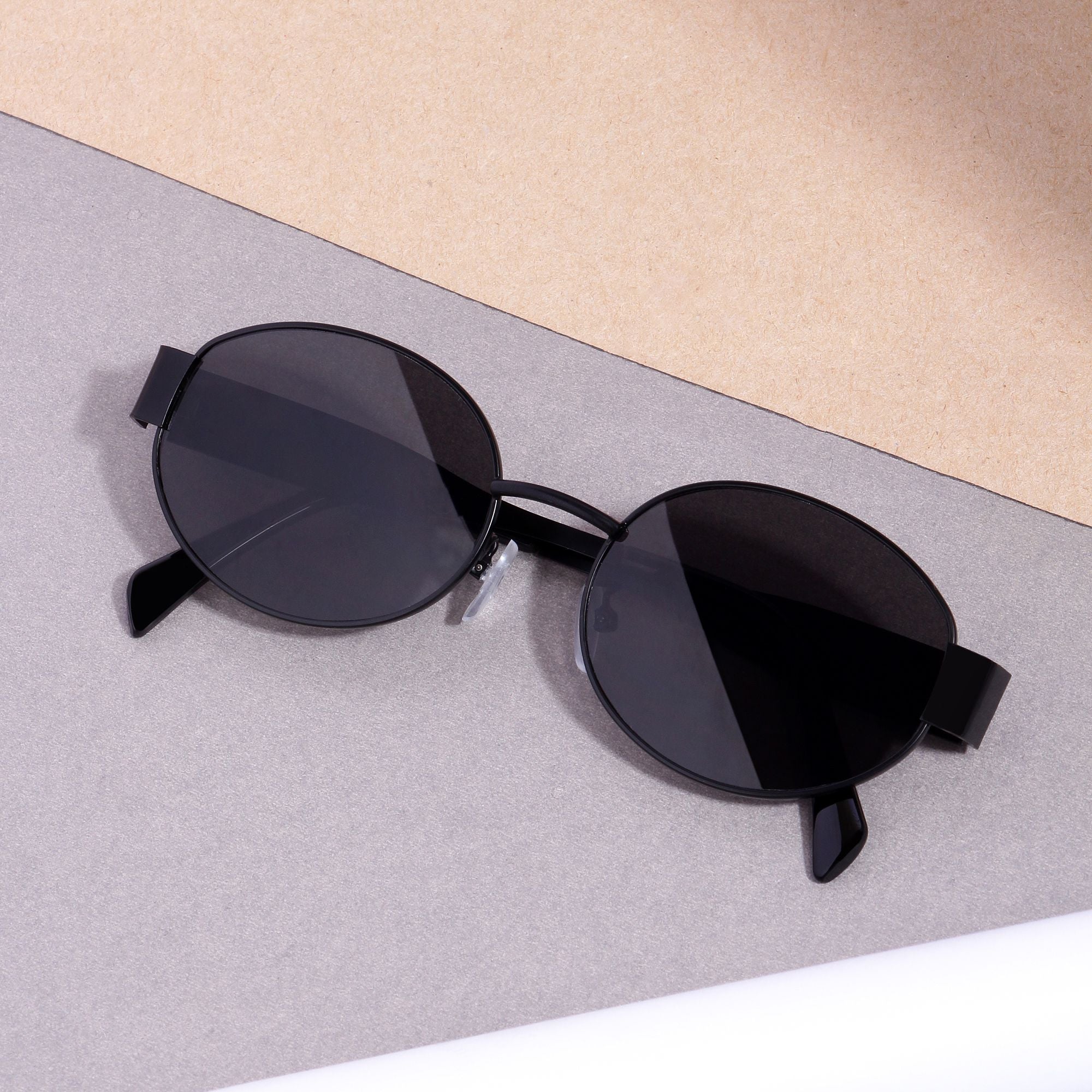 FF2380 Full Black Oval Sunglasses