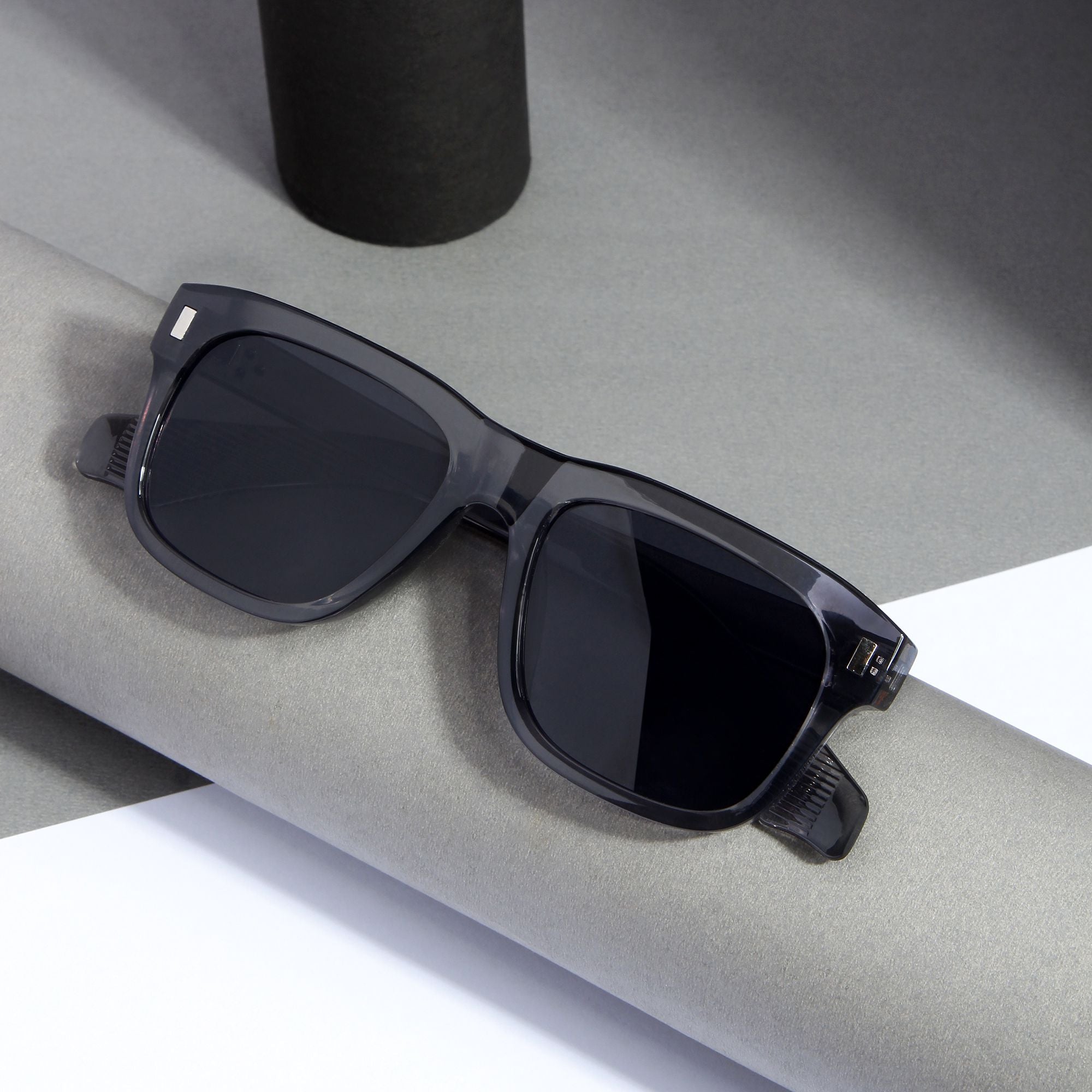 Spider Grey Black Rectangle Sunglasses