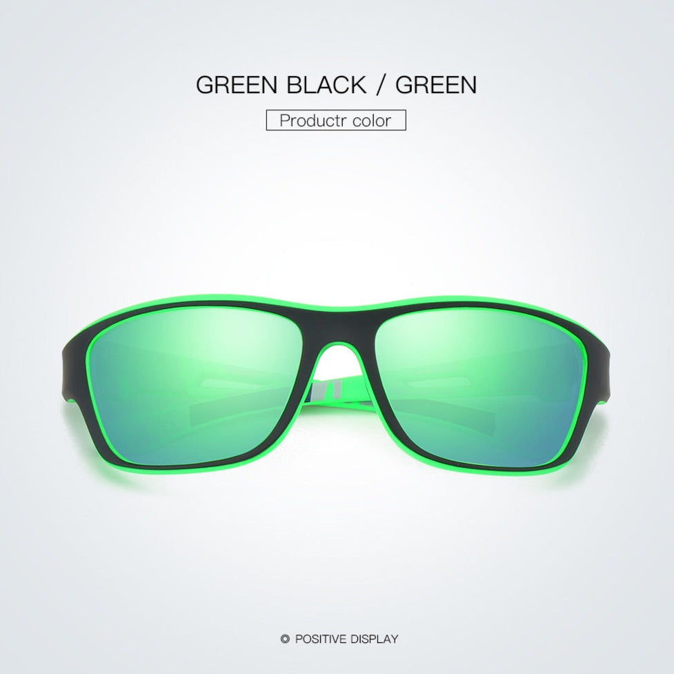 Rider V1 Green Mercury Polarized Rectangle Sunglasses