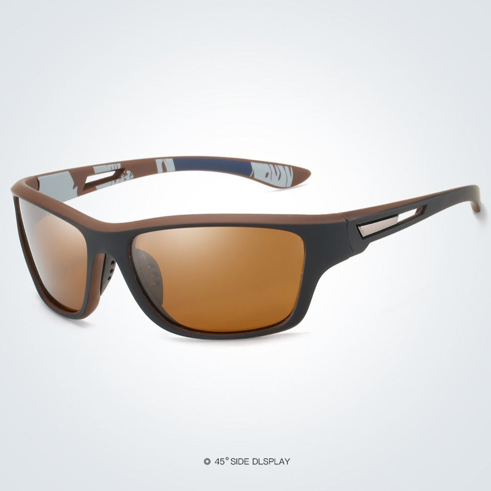 Rider V1 Brown Brown Polarized Rectangle Sunglasses