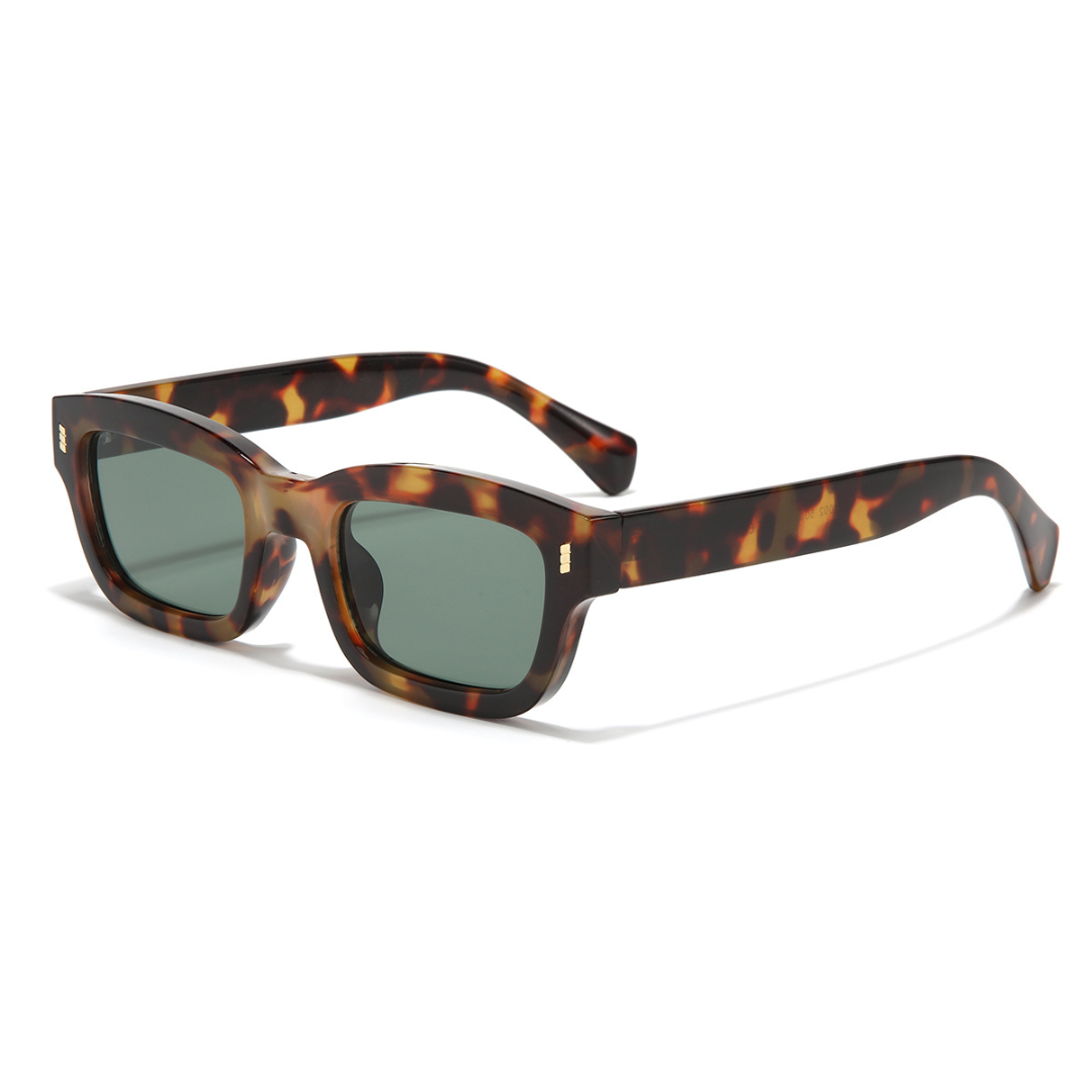 Lizard Tortoise Green Rectangle Sunglasses