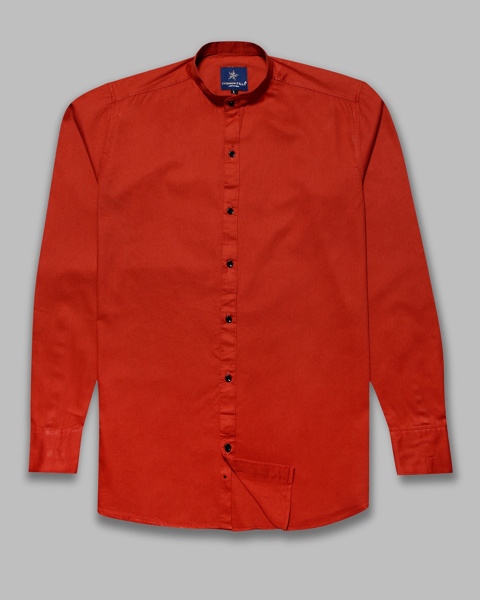 Orange Super Soft Kurta Collar Premium Cotton Shirt