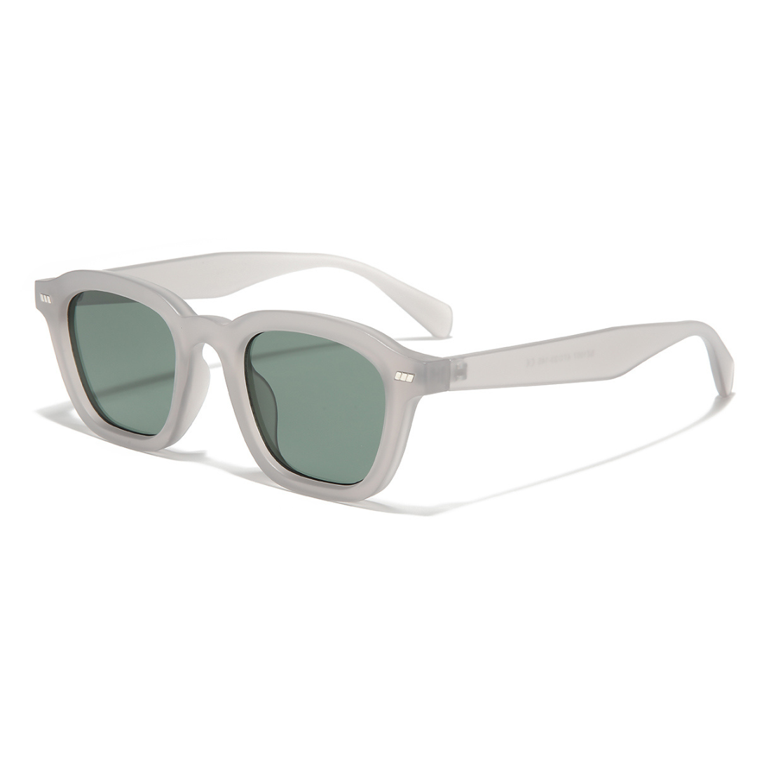 Spark Grey Green Rectangle Sunglasses