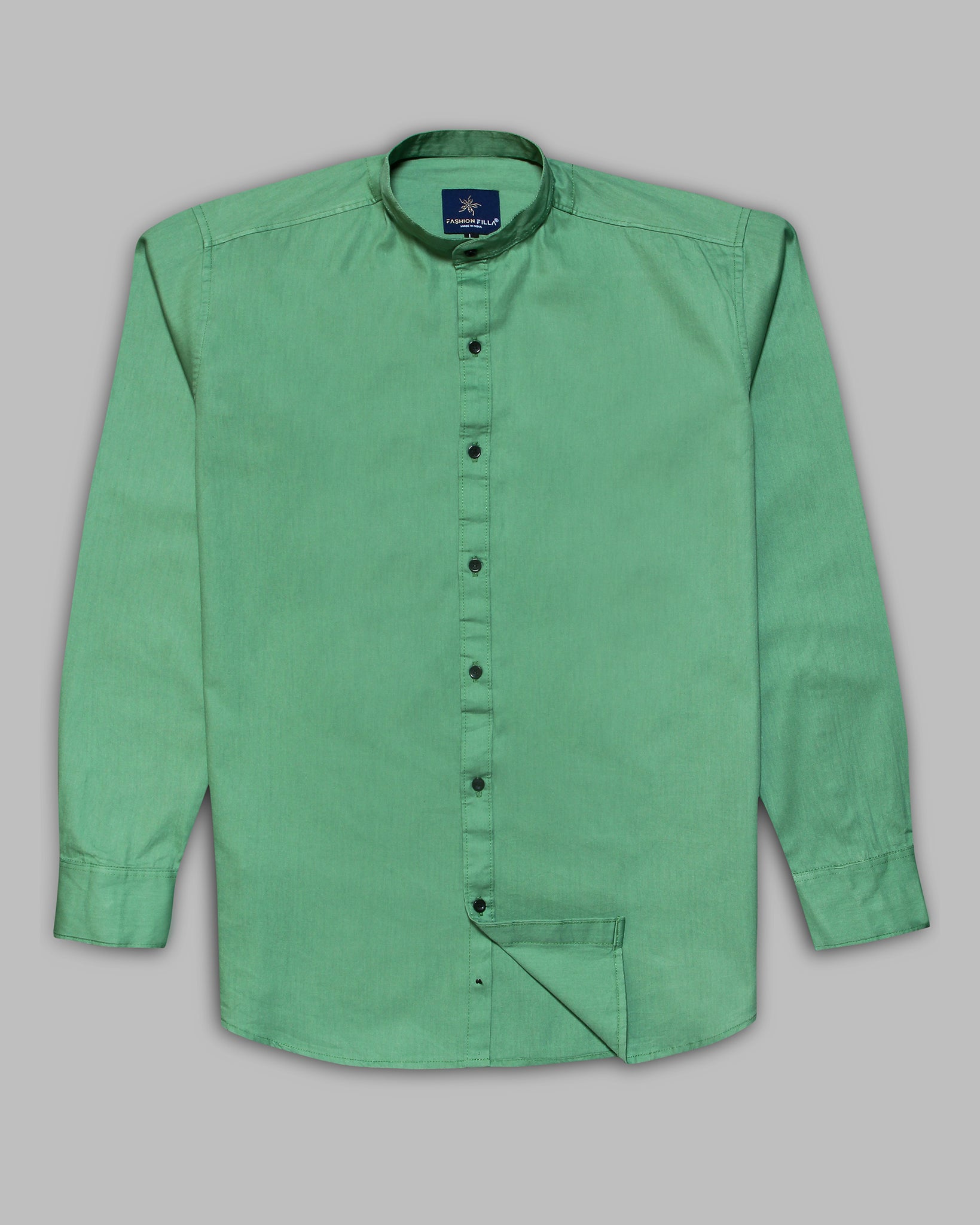 Parrot Green Super Soft Kurta Collar Premium Cotton Shirt