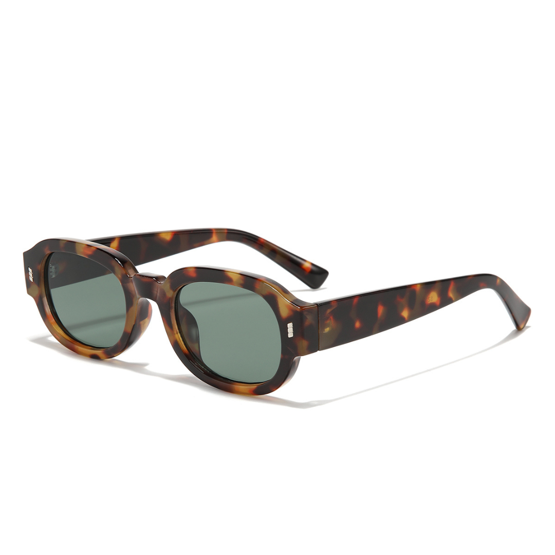 Venom Tortoise Green Oval Sunglasses