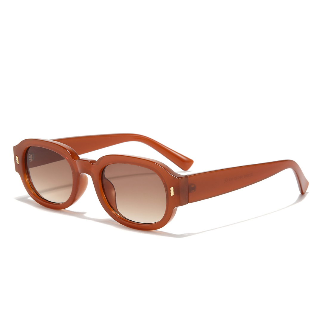 Venom Orange Brown Oval Sunglasses