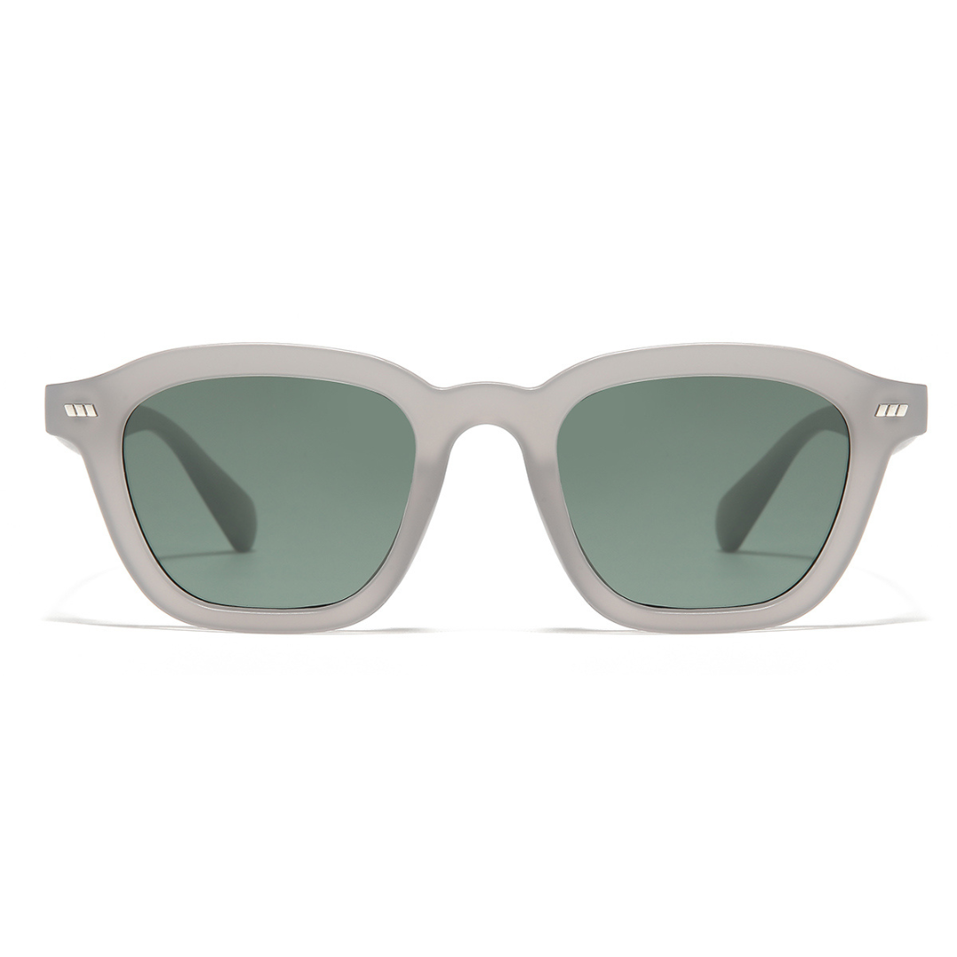 Spark Grey Green Rectangle Sunglasses