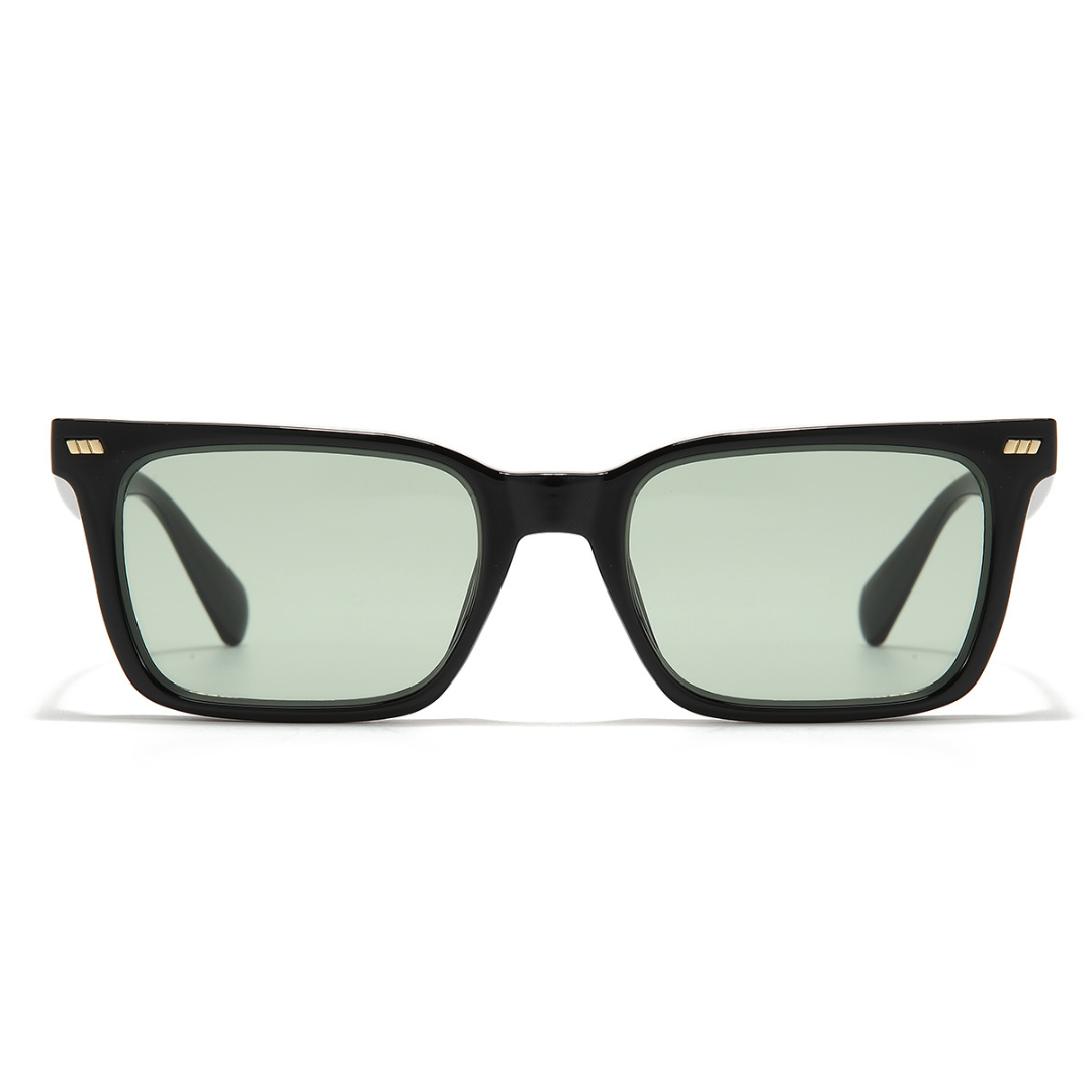 Castels Black Green Rectangle Sunglasses