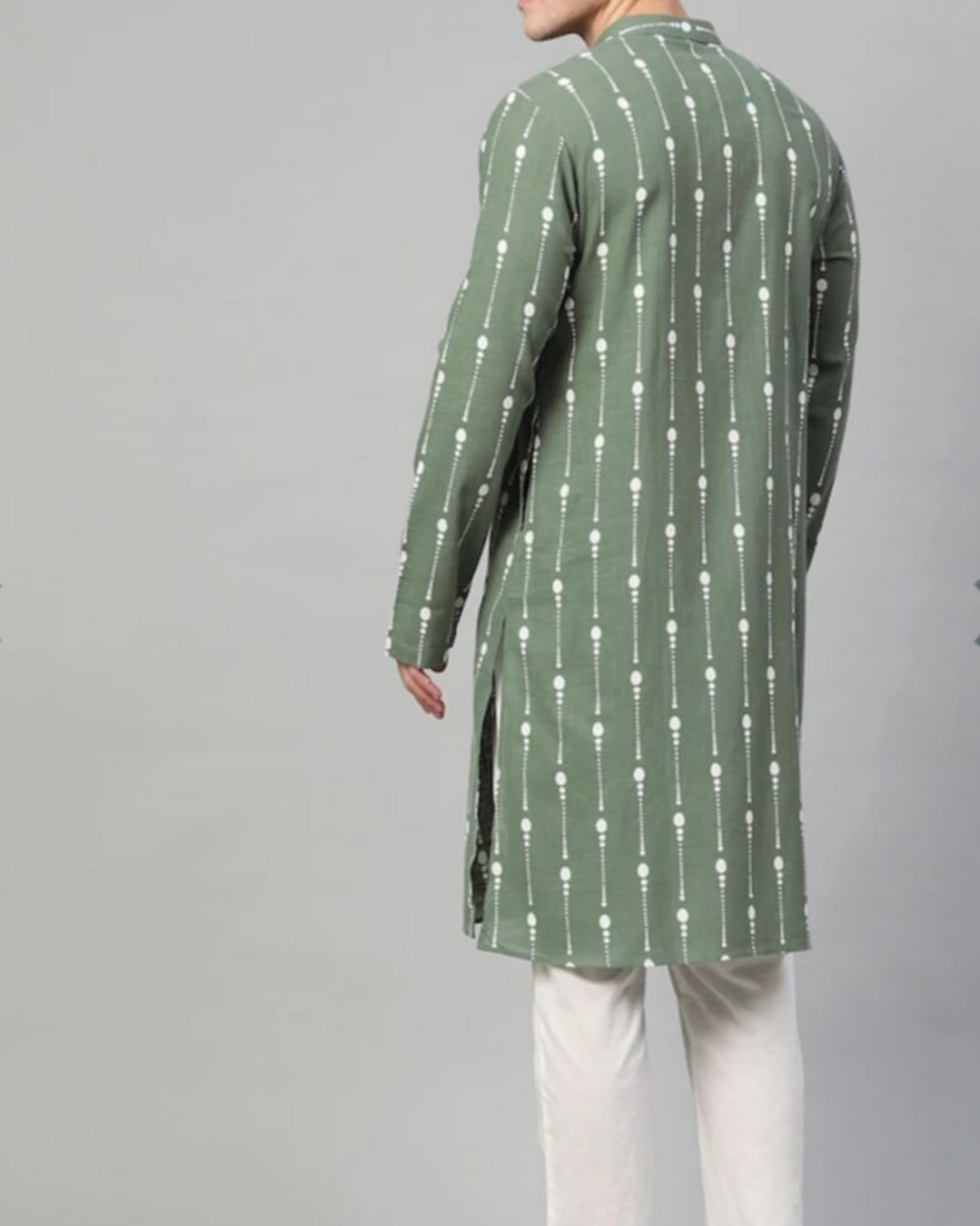 Green Super Soft Digital Print Kurta For Men