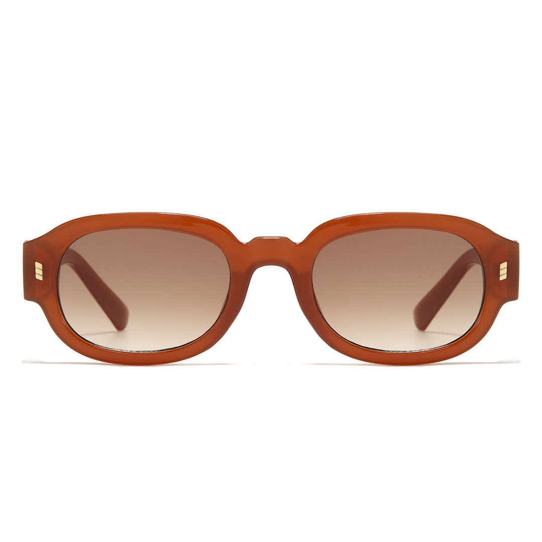 Venom Orange Brown Oval Sunglasses