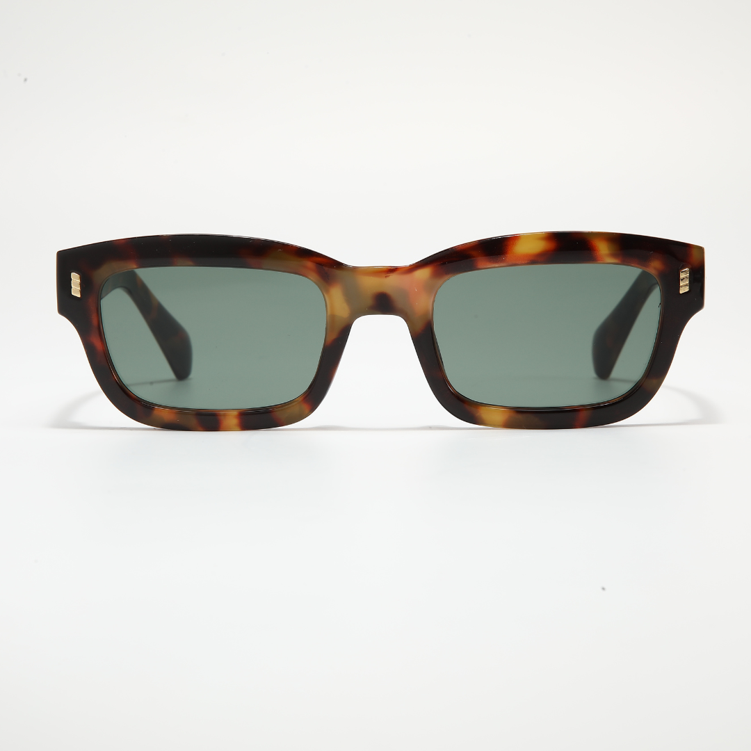 Lizard Tortoise Green Rectangle Sunglasses