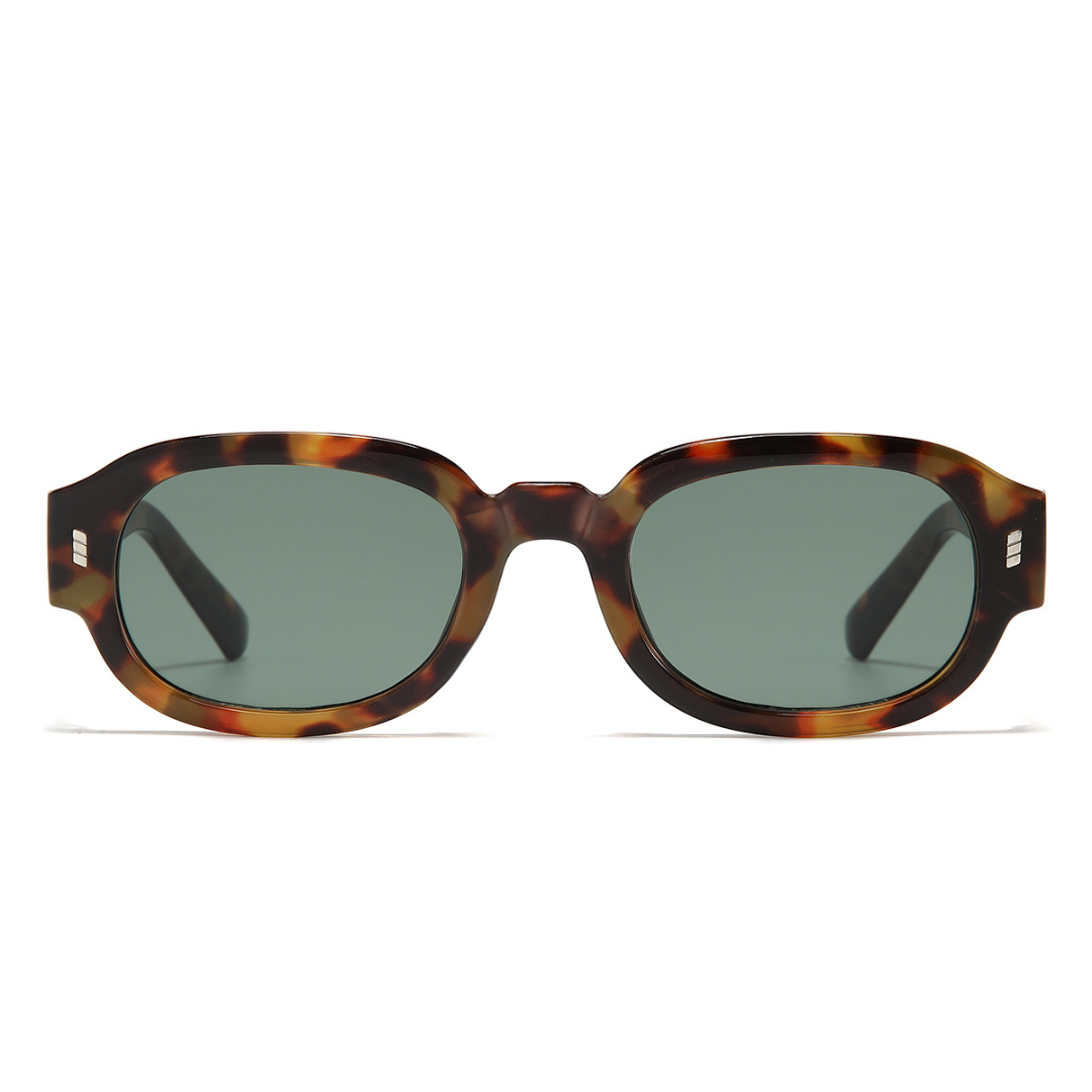 Venom Tortoise Green Oval Sunglasses