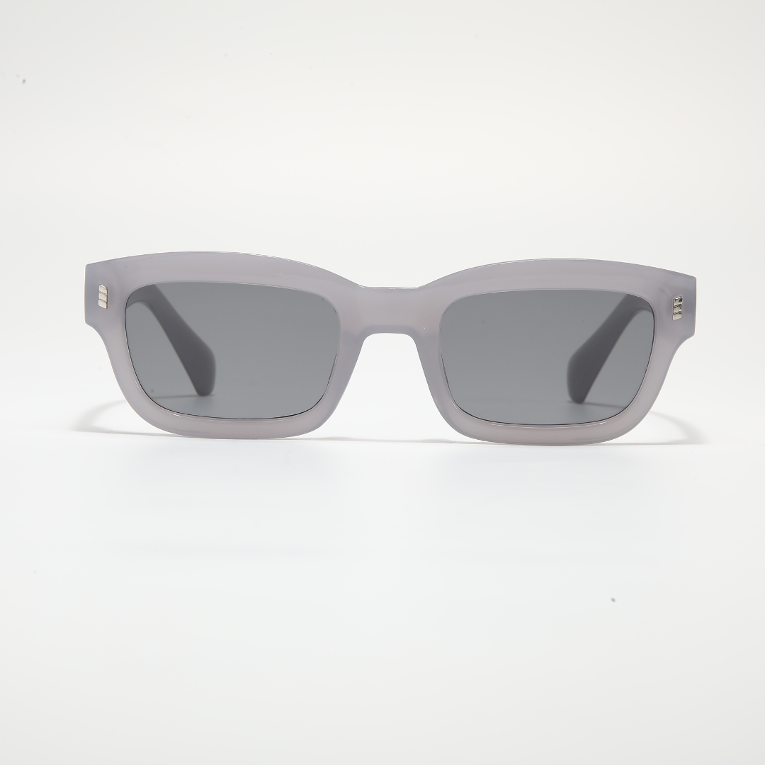 Lizard Grey Black Rectangle Sunglasses