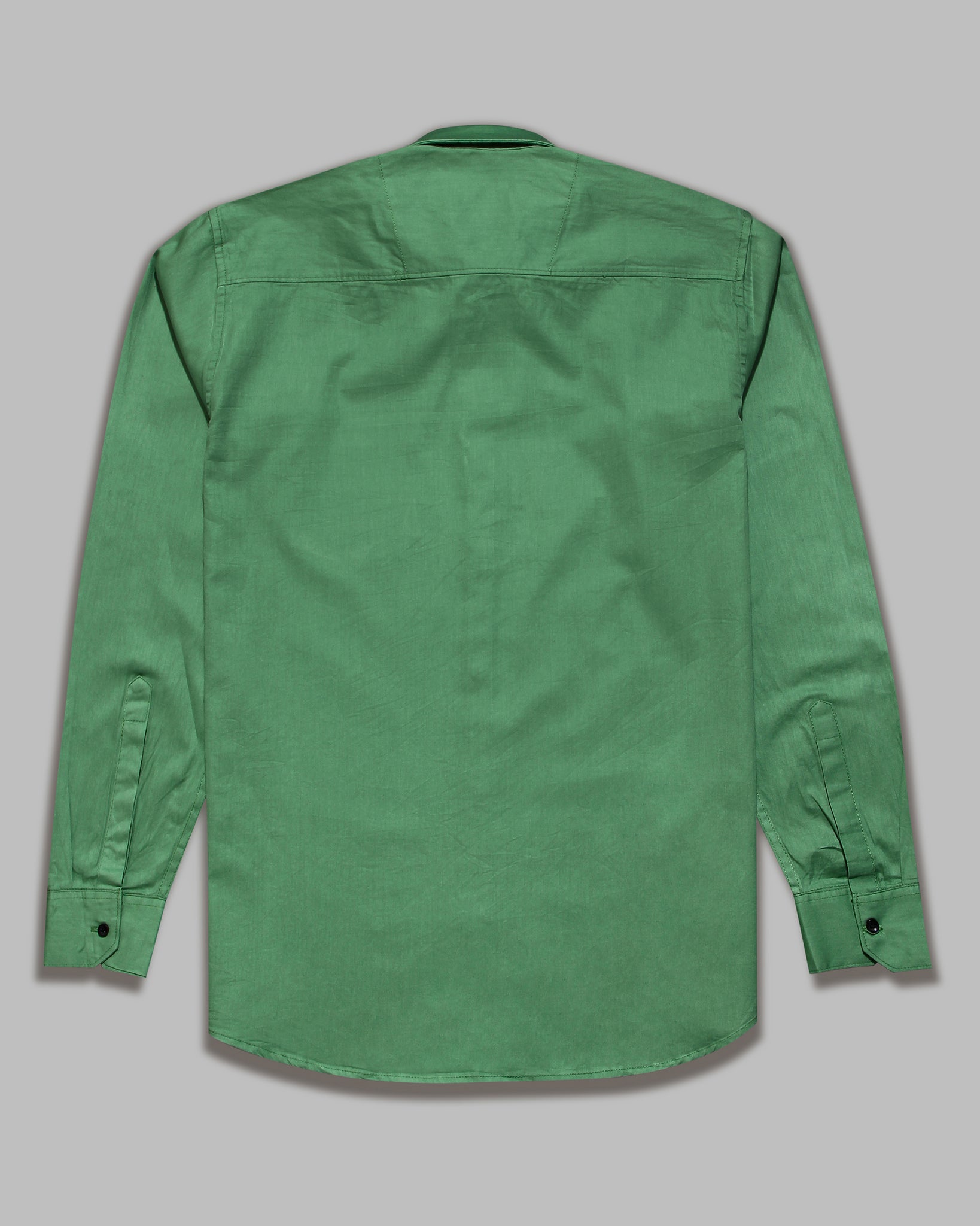 Parrot Green Super Soft Black Button Premium Cotton Shirt