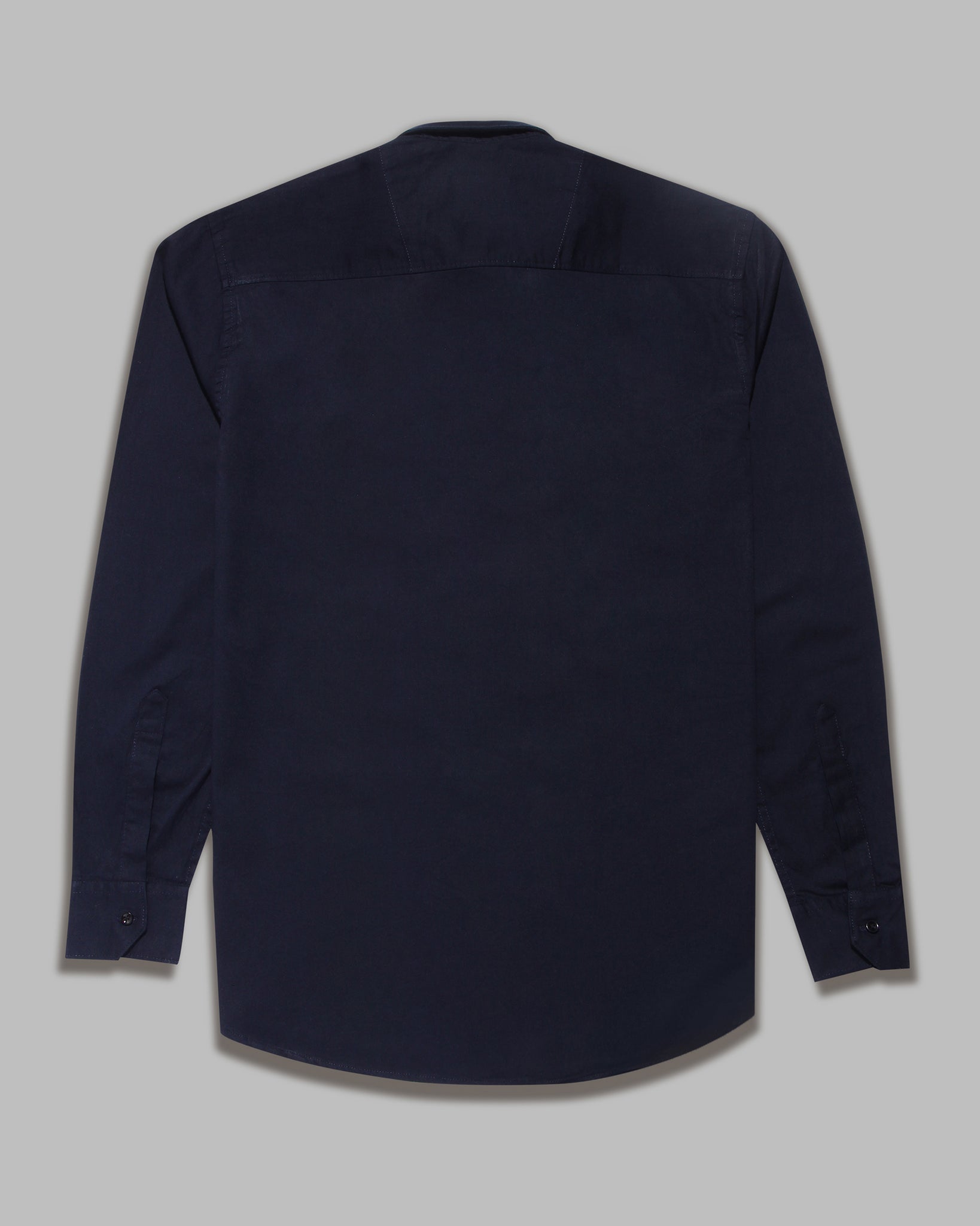 Navy Blue Super Soft Black Button Premium Cotton Shirt