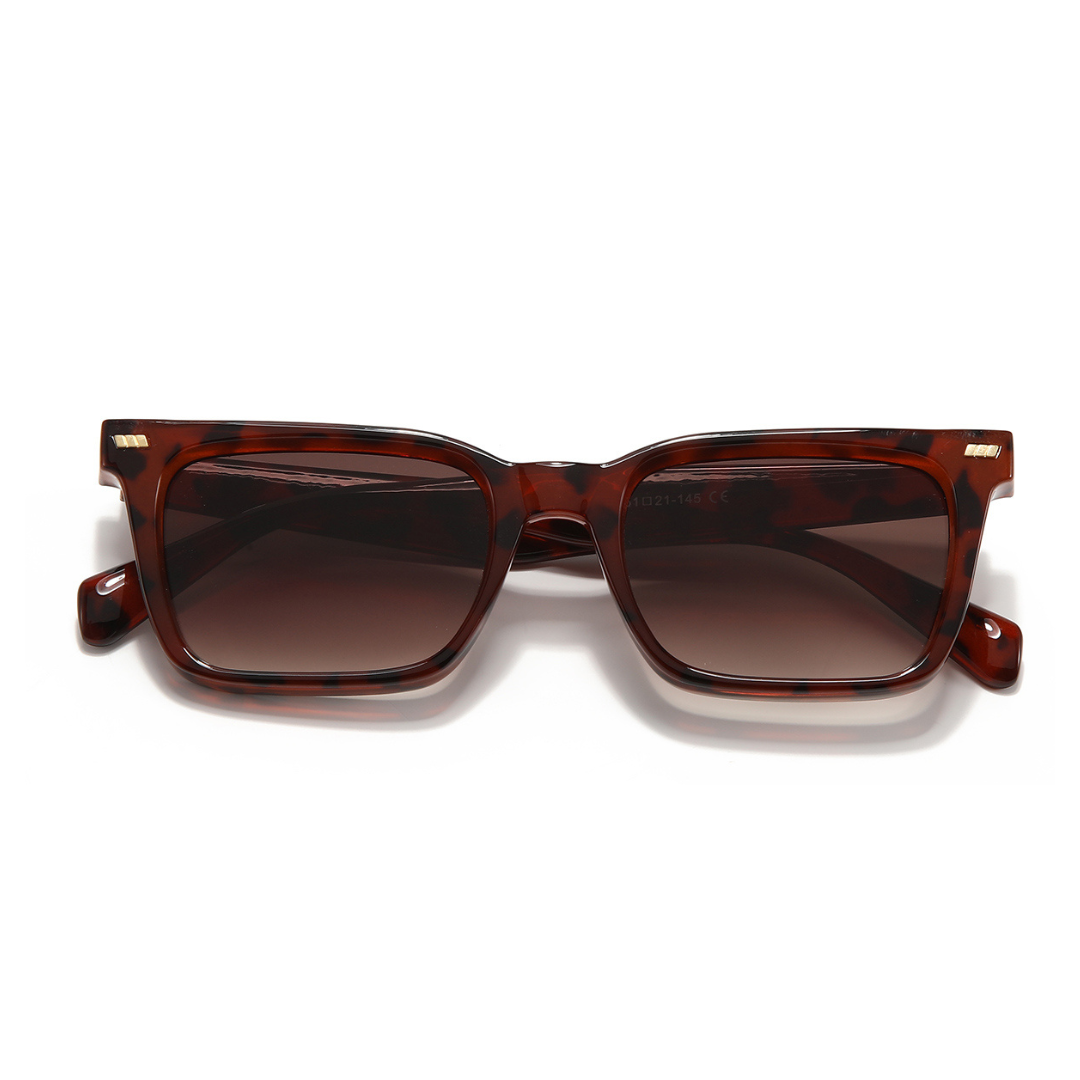 Castels Tortoise Brown Rectangle Sunglasses