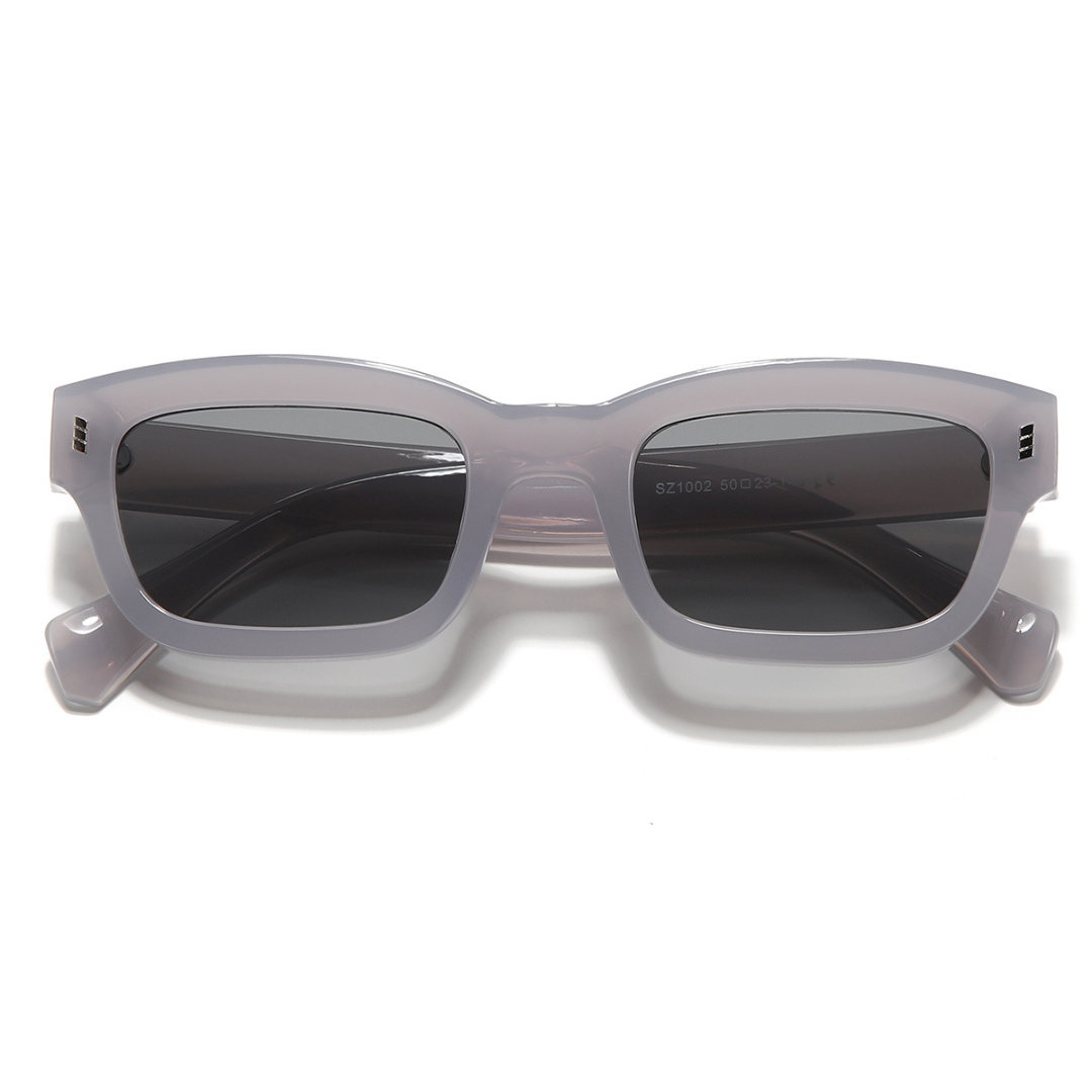 Lizard Grey Black Rectangle Sunglasses