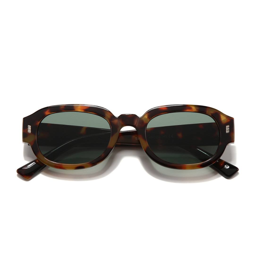 Venom Tortoise Green Oval Sunglasses