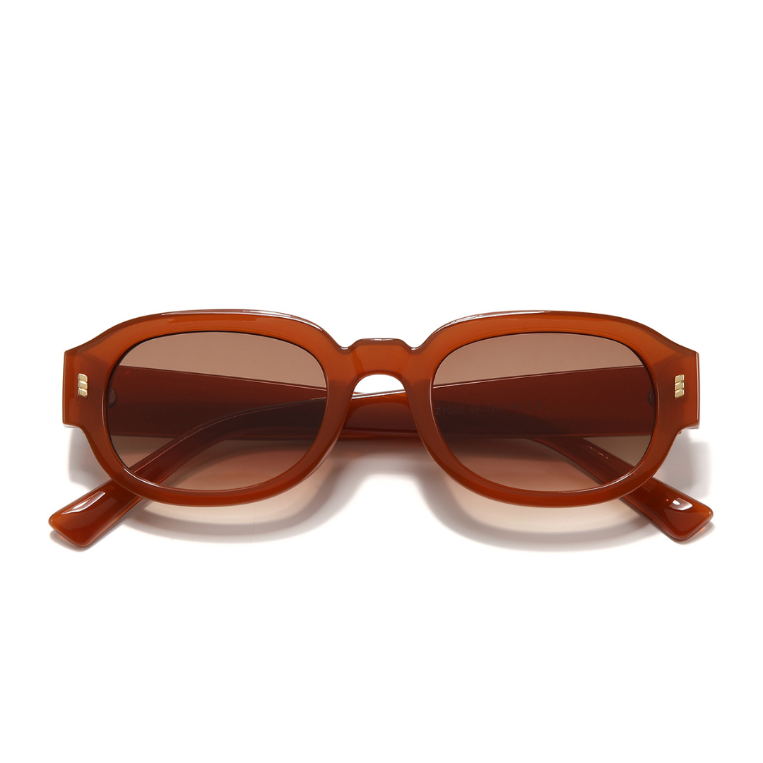 Venom Orange Brown Oval Sunglasses