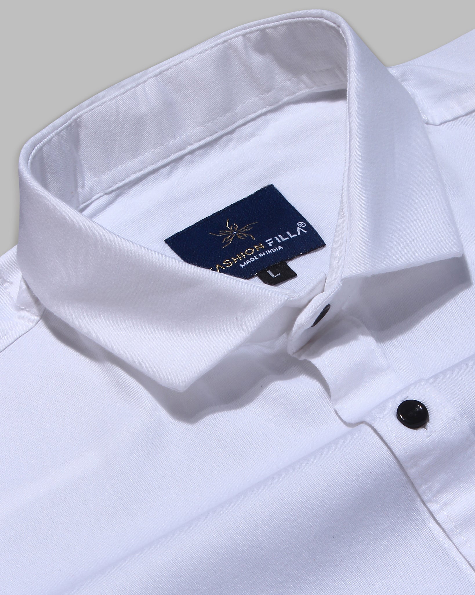 White Super Soft Black Button Premium Cotton Shirt