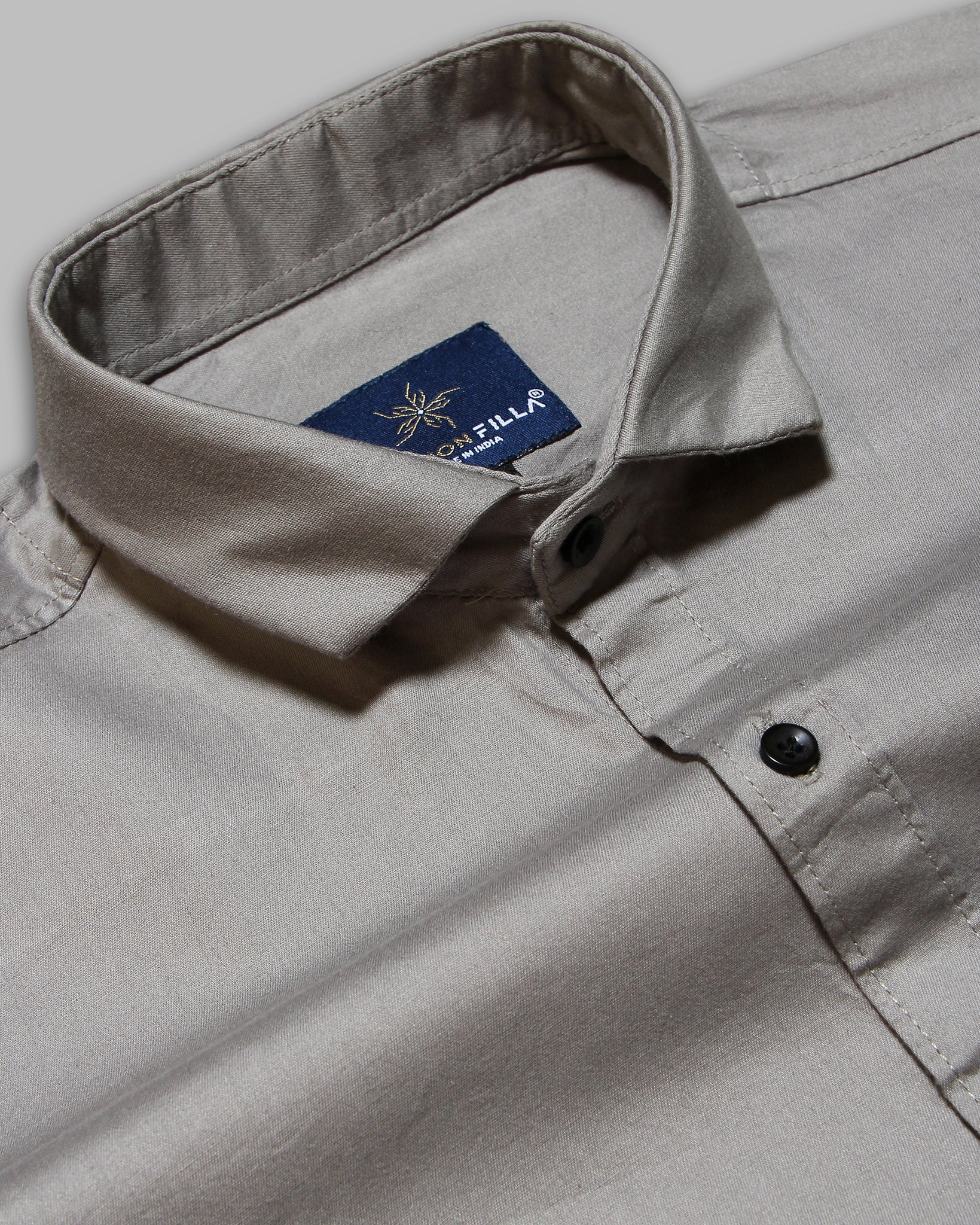 Grey Super Soft Black Button Premium Cotton Shirt